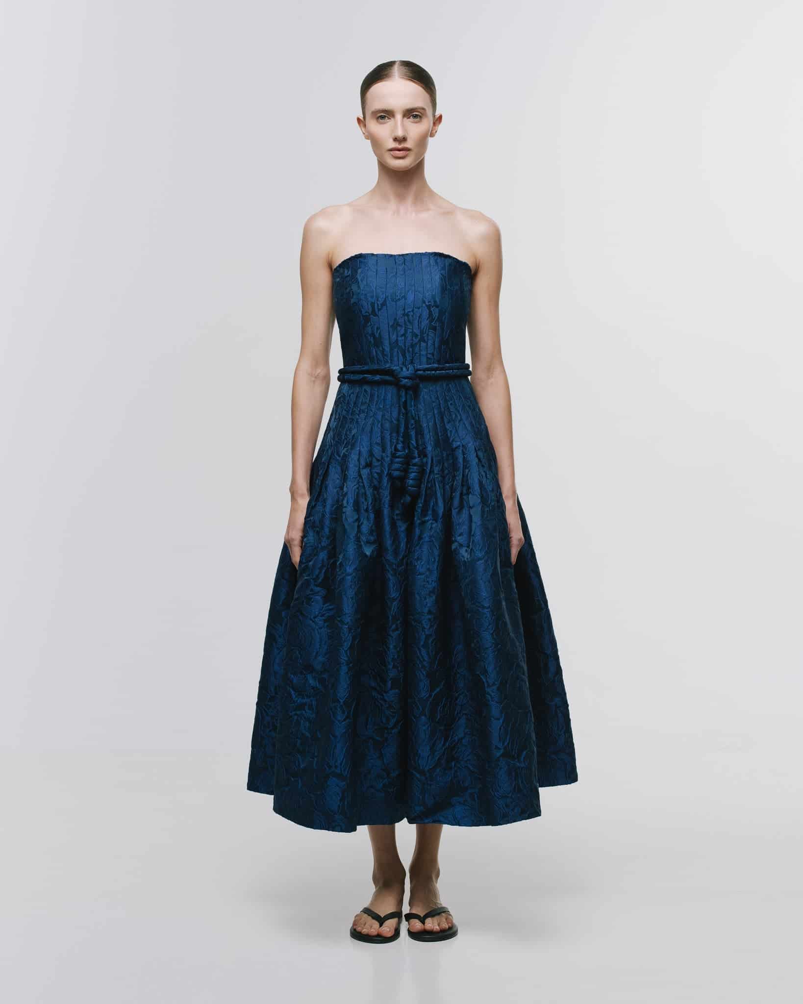 'CAMELIA' MIDI DRESS WITH BELT - miniatura 3