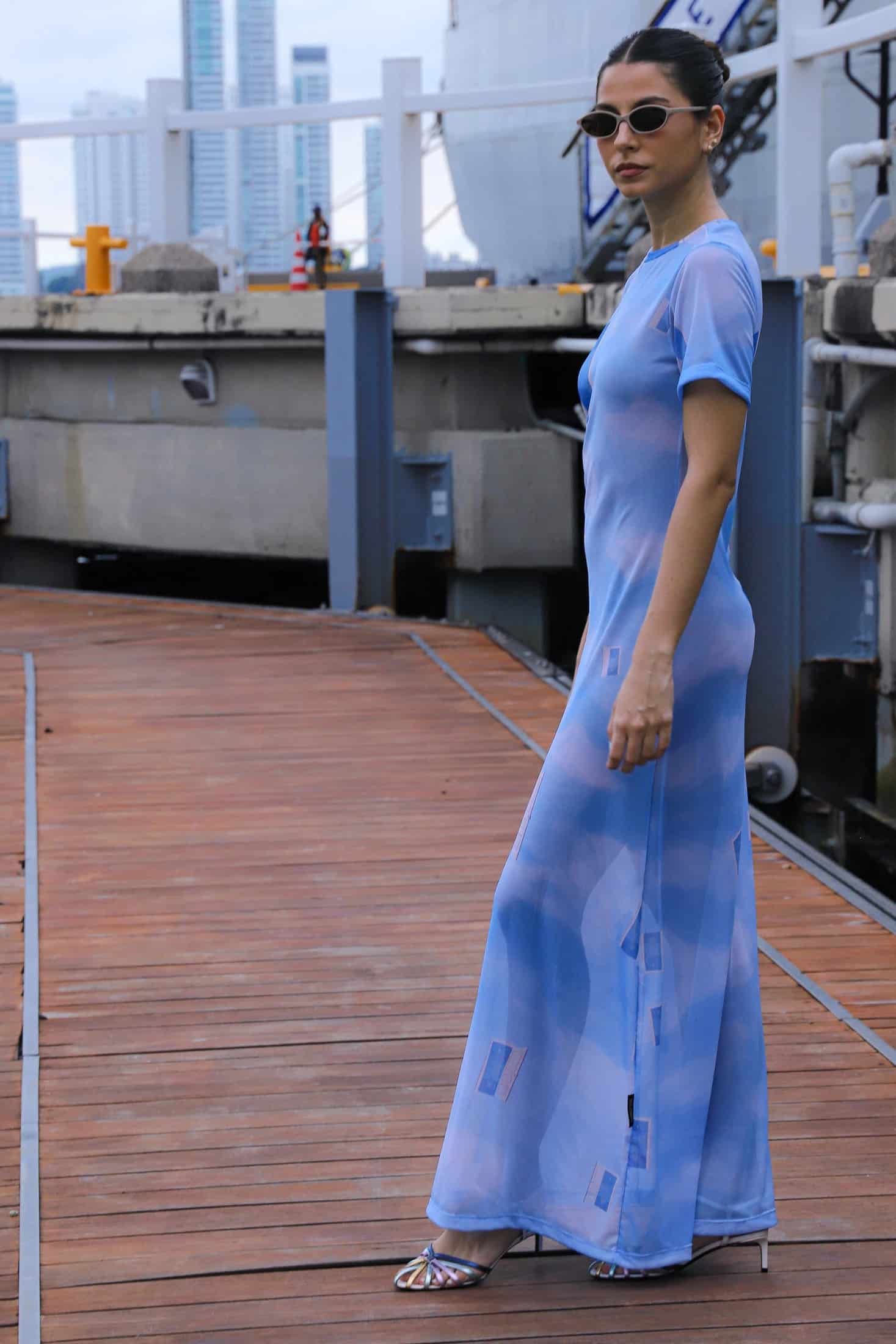 Mesh Dress - Sky - miniatura 5
