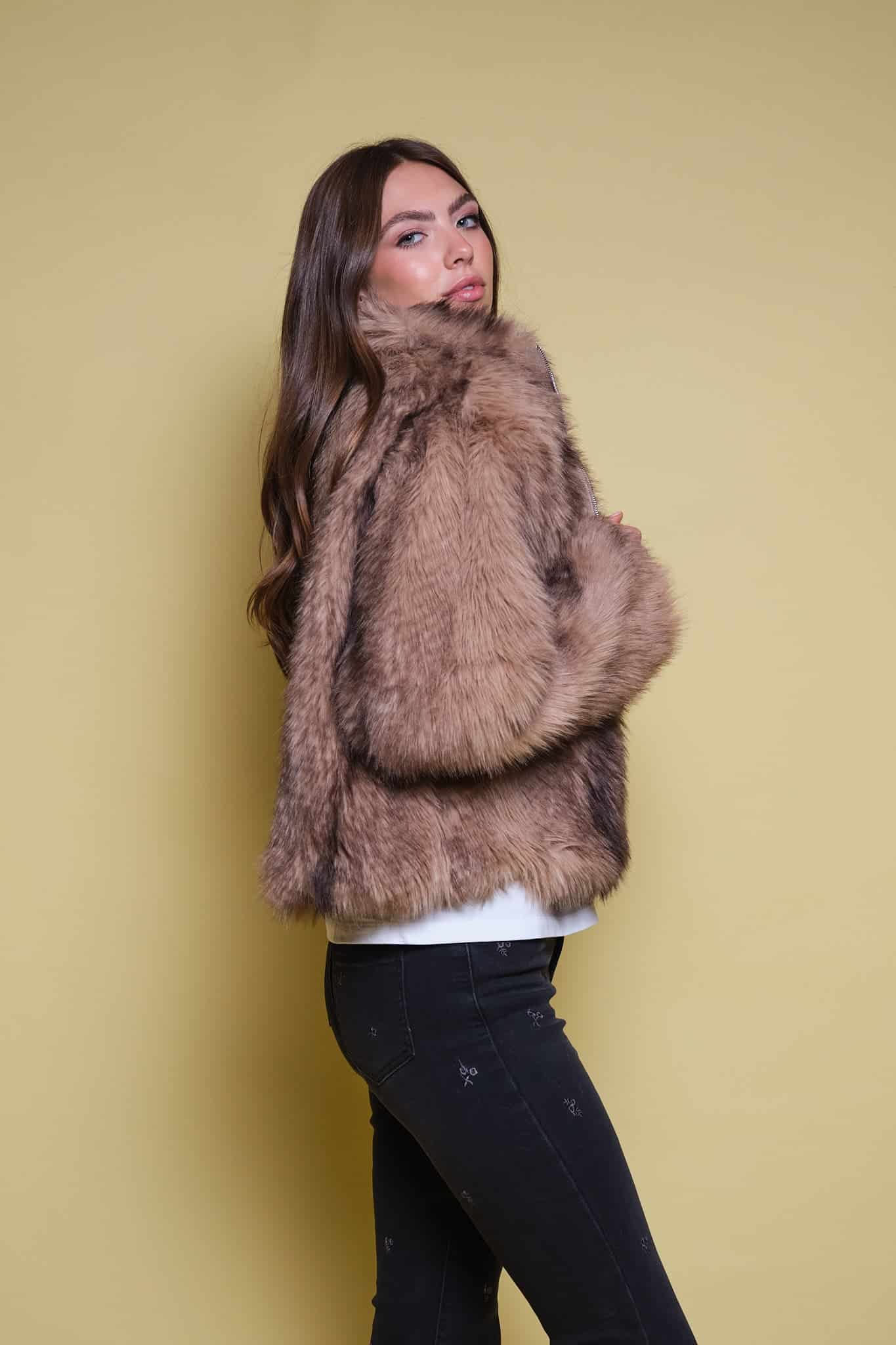 CHAQUETA FAUX FUR CUELLO FUNNEL - miniatura 7