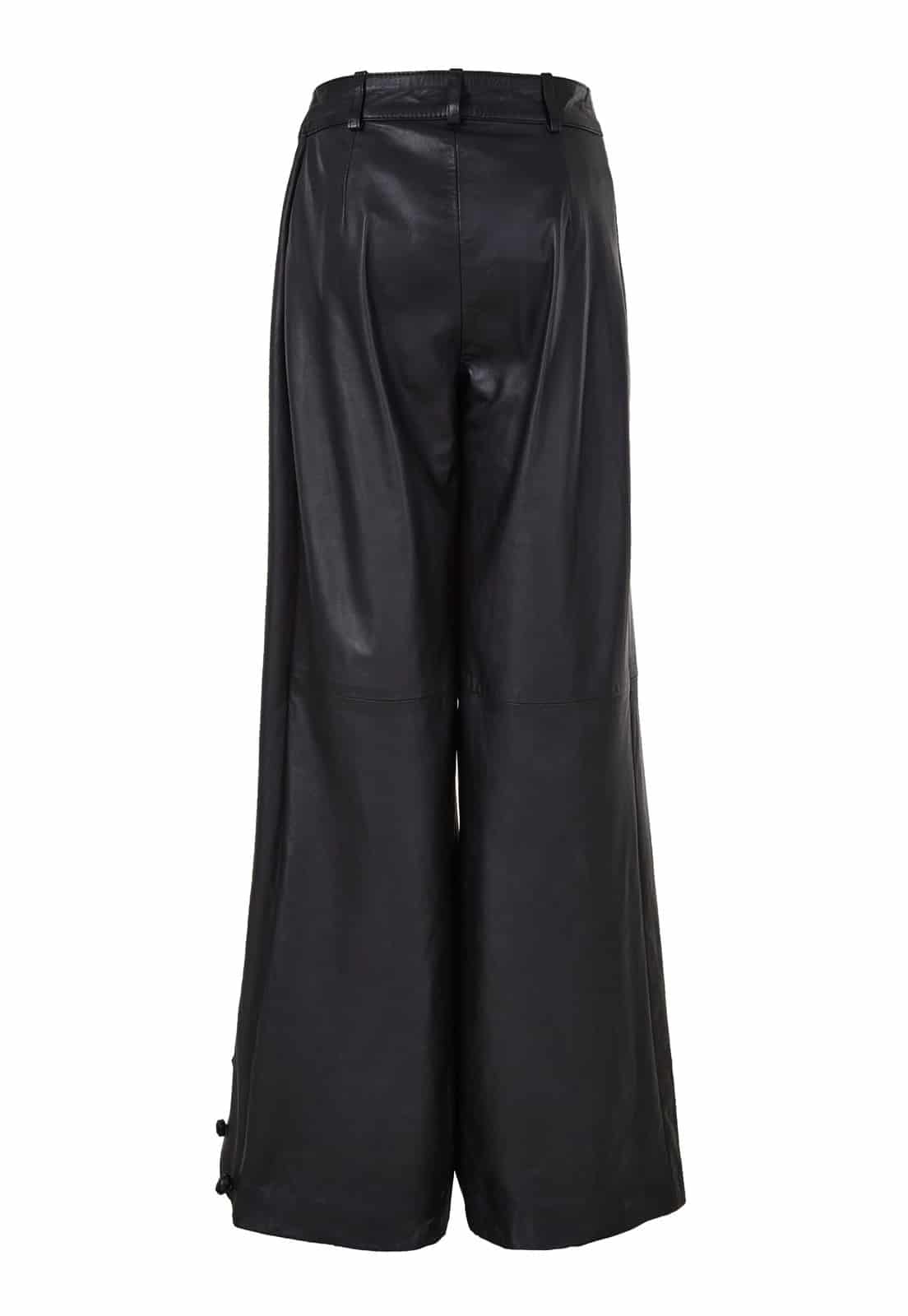 CROSSED LEATHER TROUSERS - miniatura 3