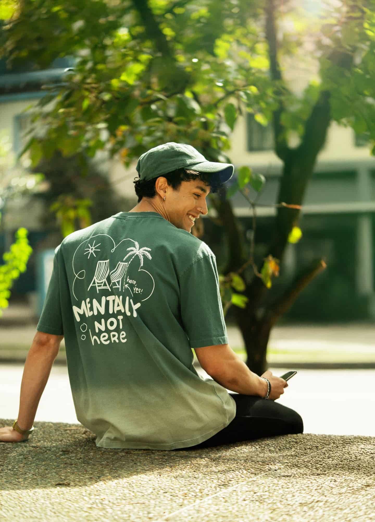 Mentally Not Here Boxy Fit - Verde Gradiente - miniatura 2