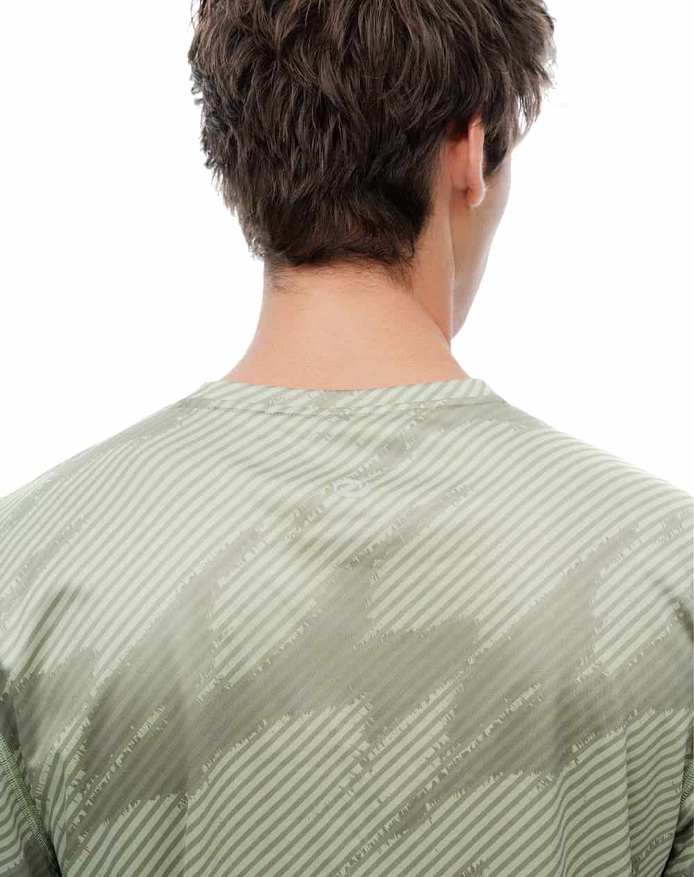Camiseta deportiva control de humedad verde estampada hombre - miniatura 5