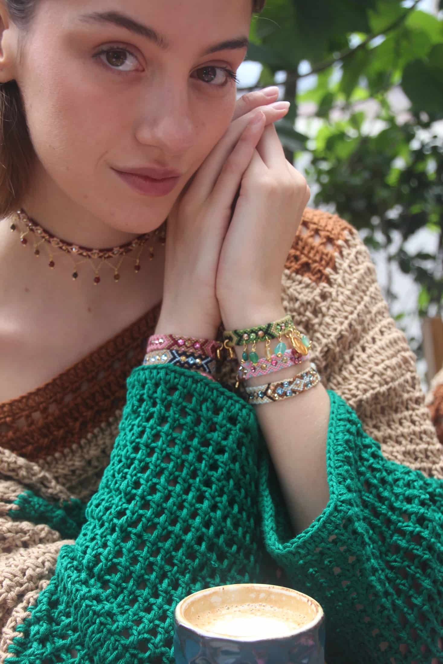 Kalepsu Wayuu bracelet - Nature Green - miniatura 2