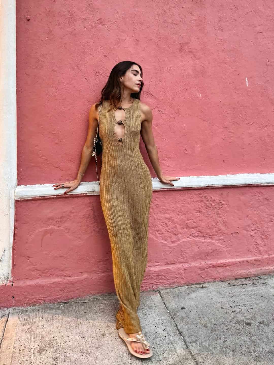 TAROA DRESS - GOLD - miniatura 5