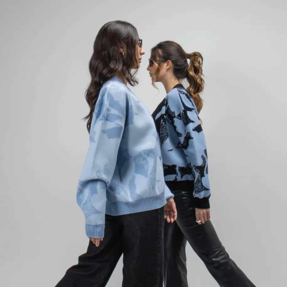 Saco Matilde – Abstract Flower – Azul/Azul - miniatura 3