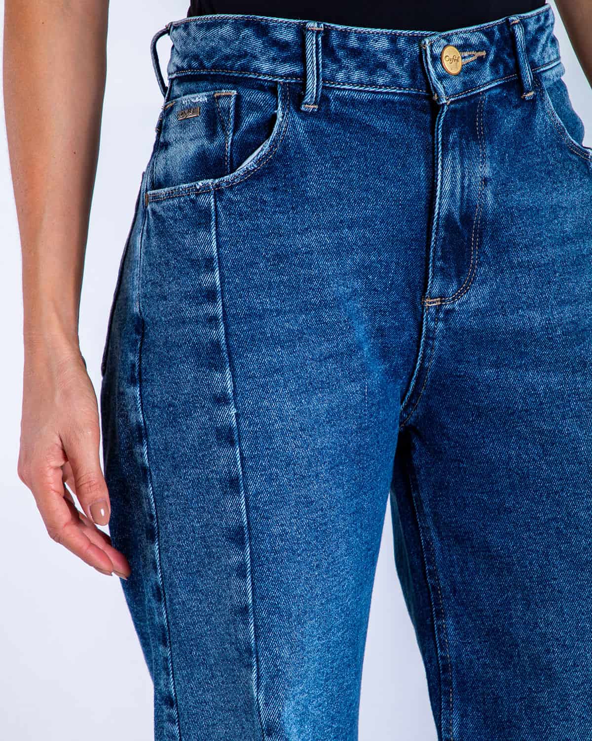 Jean palazzo tono medio para mujer - miniatura 3
