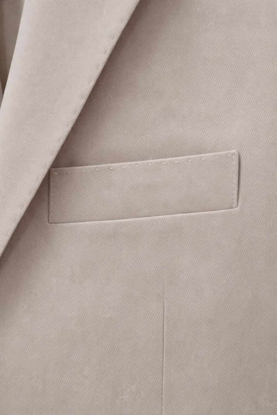 Men's mixed fabric beige vittorio set - miniatura 8