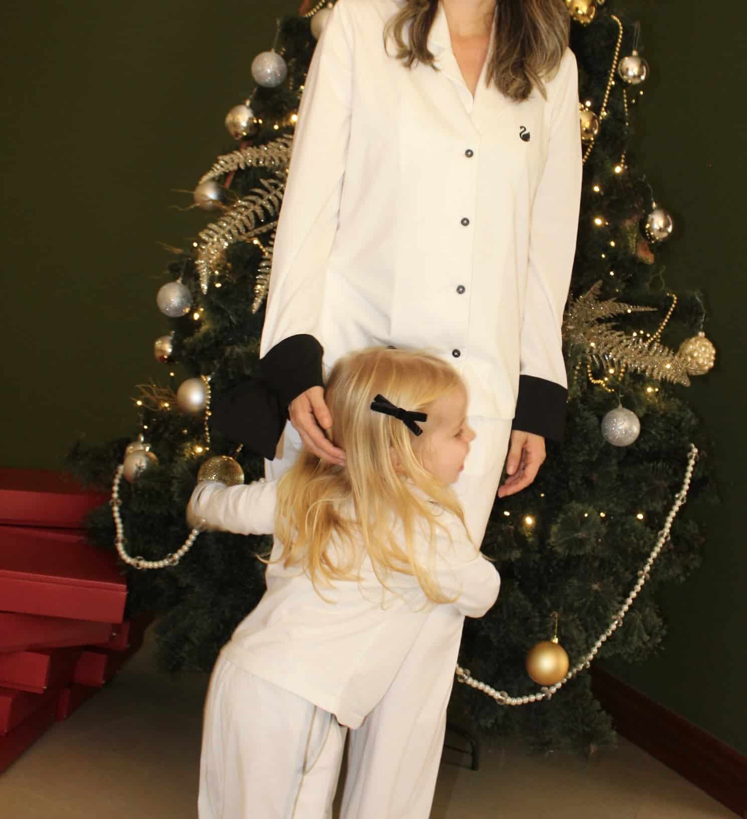 PIJAMA NOCHE OTOÑAL IVORY/BLACK BOW - miniatura 2