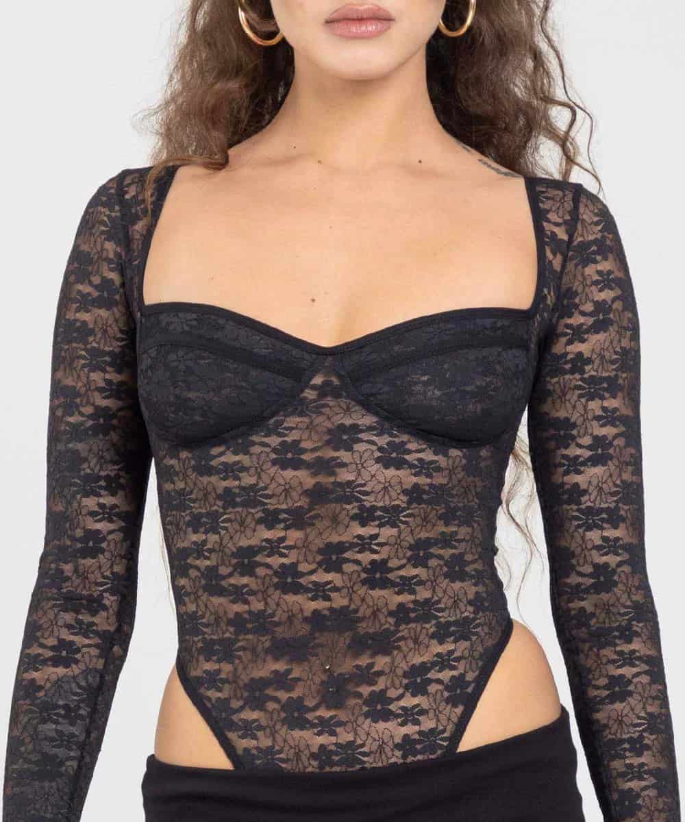 LACE BLACK BODYSUIT - miniatura 4