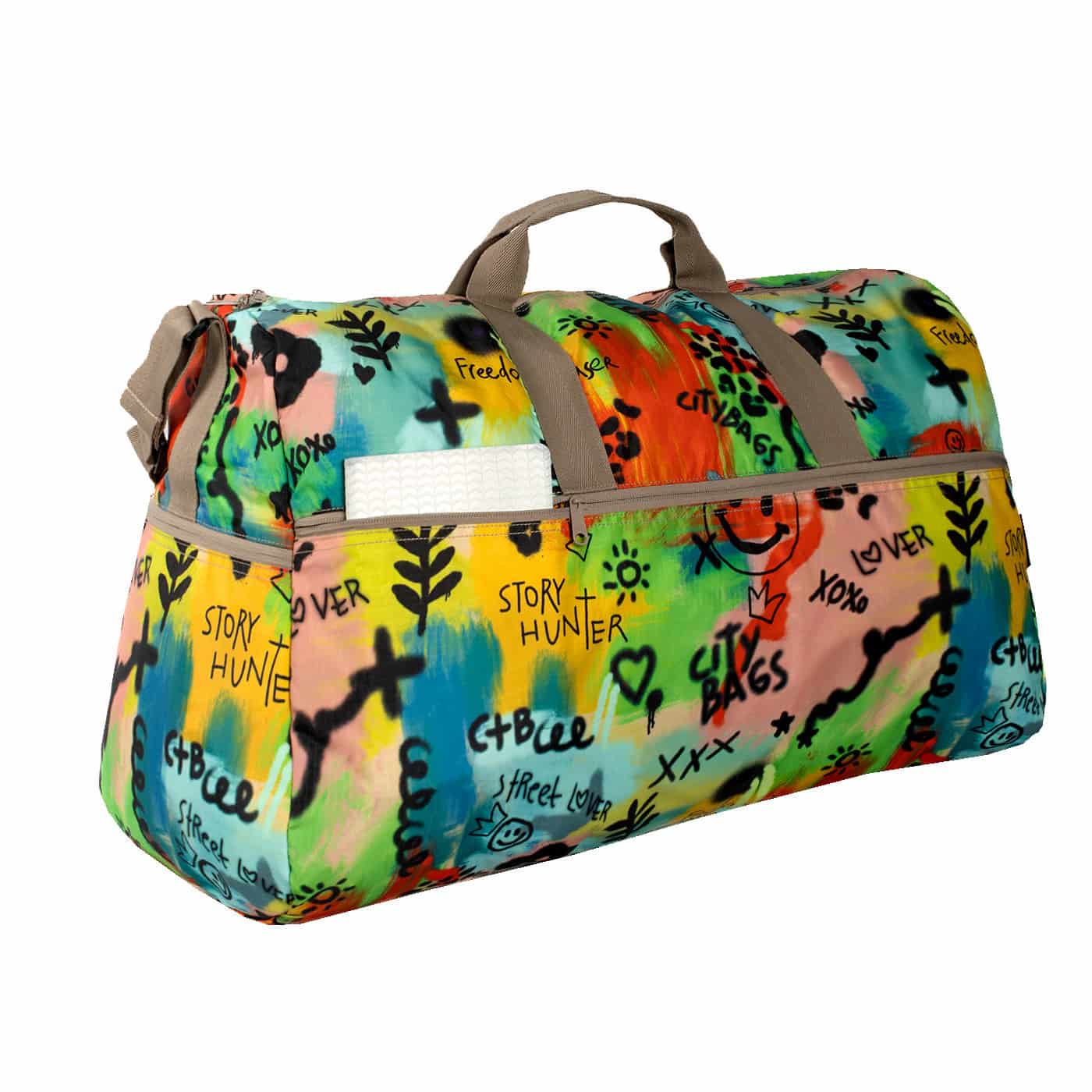 Maleta XL ULTRA Plegable Estampado Graffiti Citybags Multicolor - miniatura 4