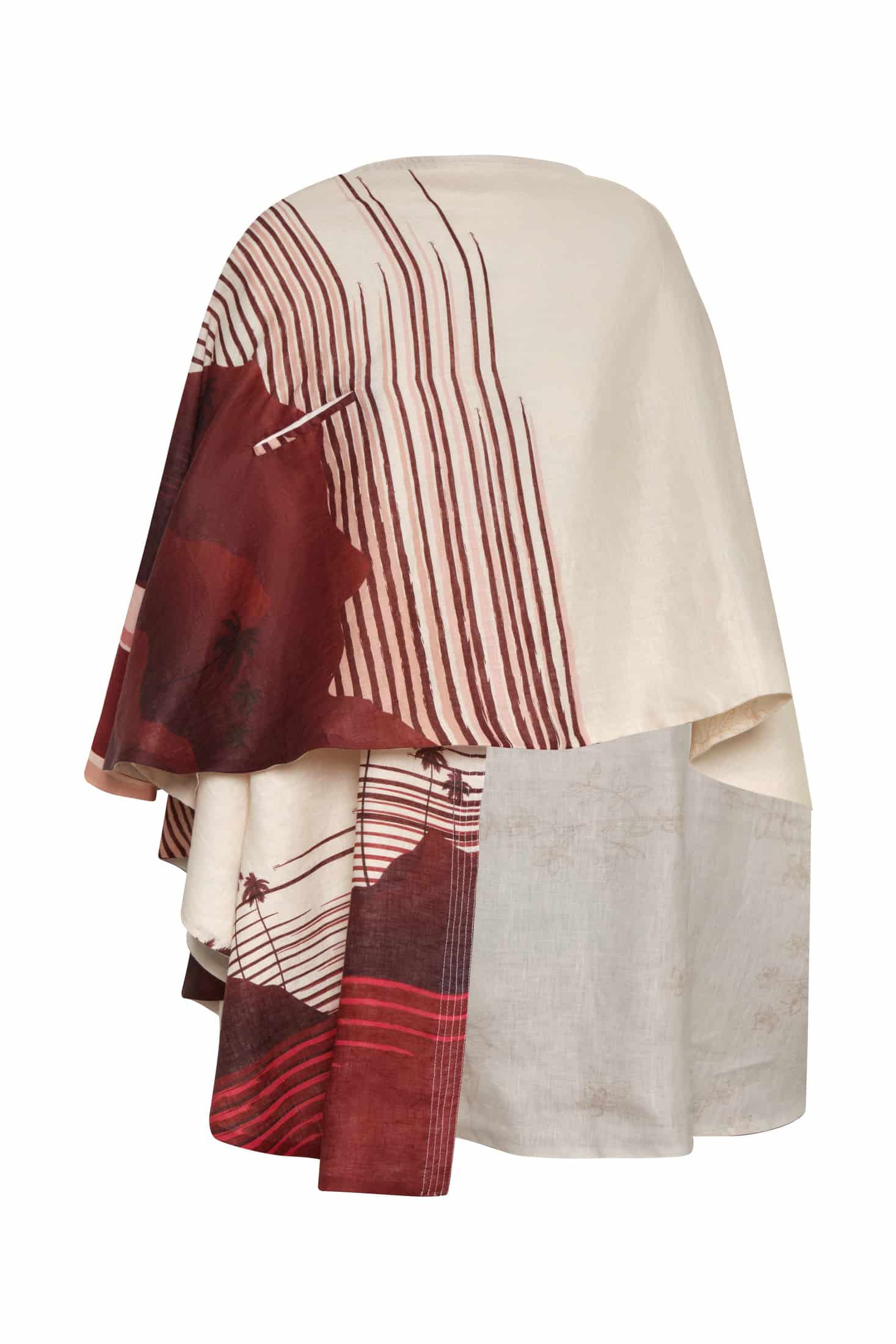 Cavalo Linen Poncho / Red Tropical Landscape - miniatura 5