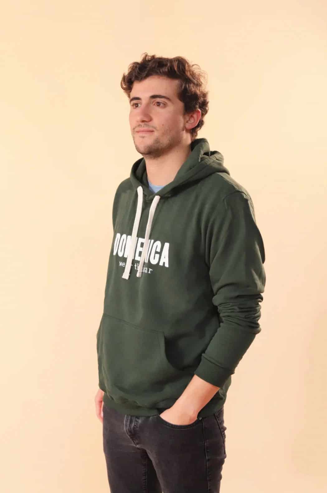 HOODIE DOMENICA VERDE MILITAR - UNISEX - miniatura 5