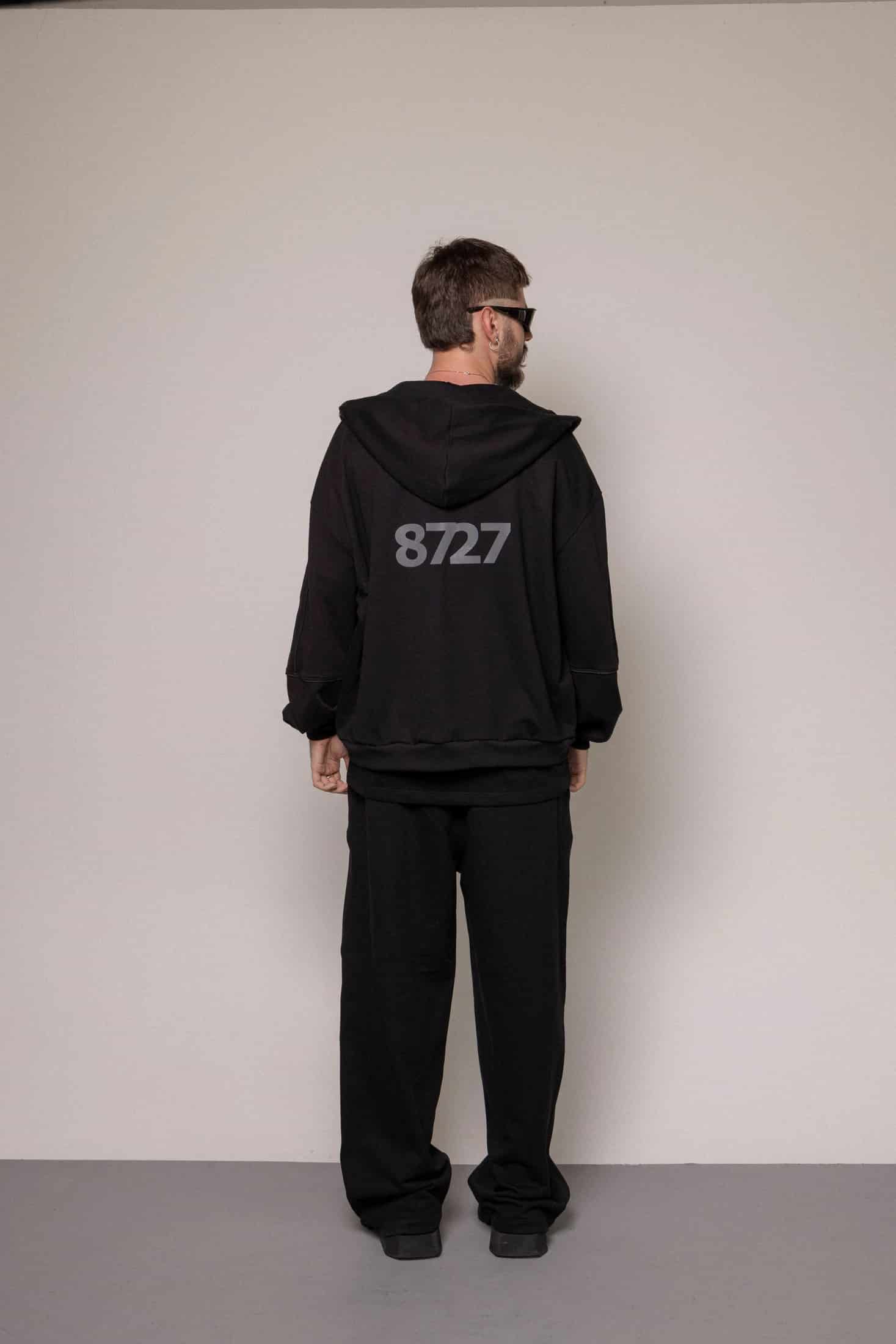 SET HOODIE Y SUDADERA 8727 -NEGRO - miniatura 3
