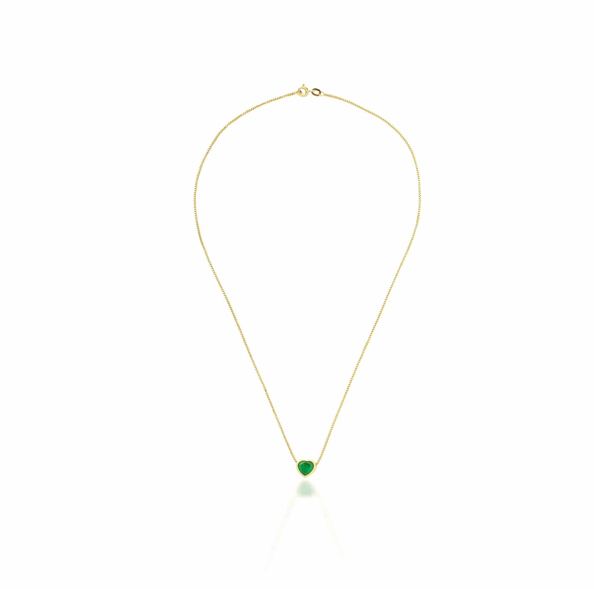 Collar corazón esmeralda - miniatura 1