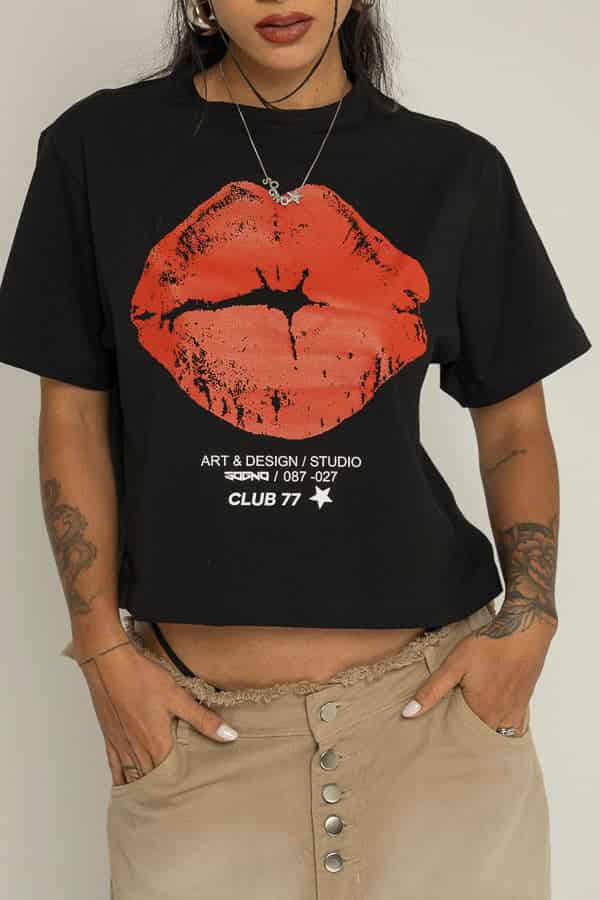 Boxy T-Shirt Art Unspeakable-Negro - miniatura 6