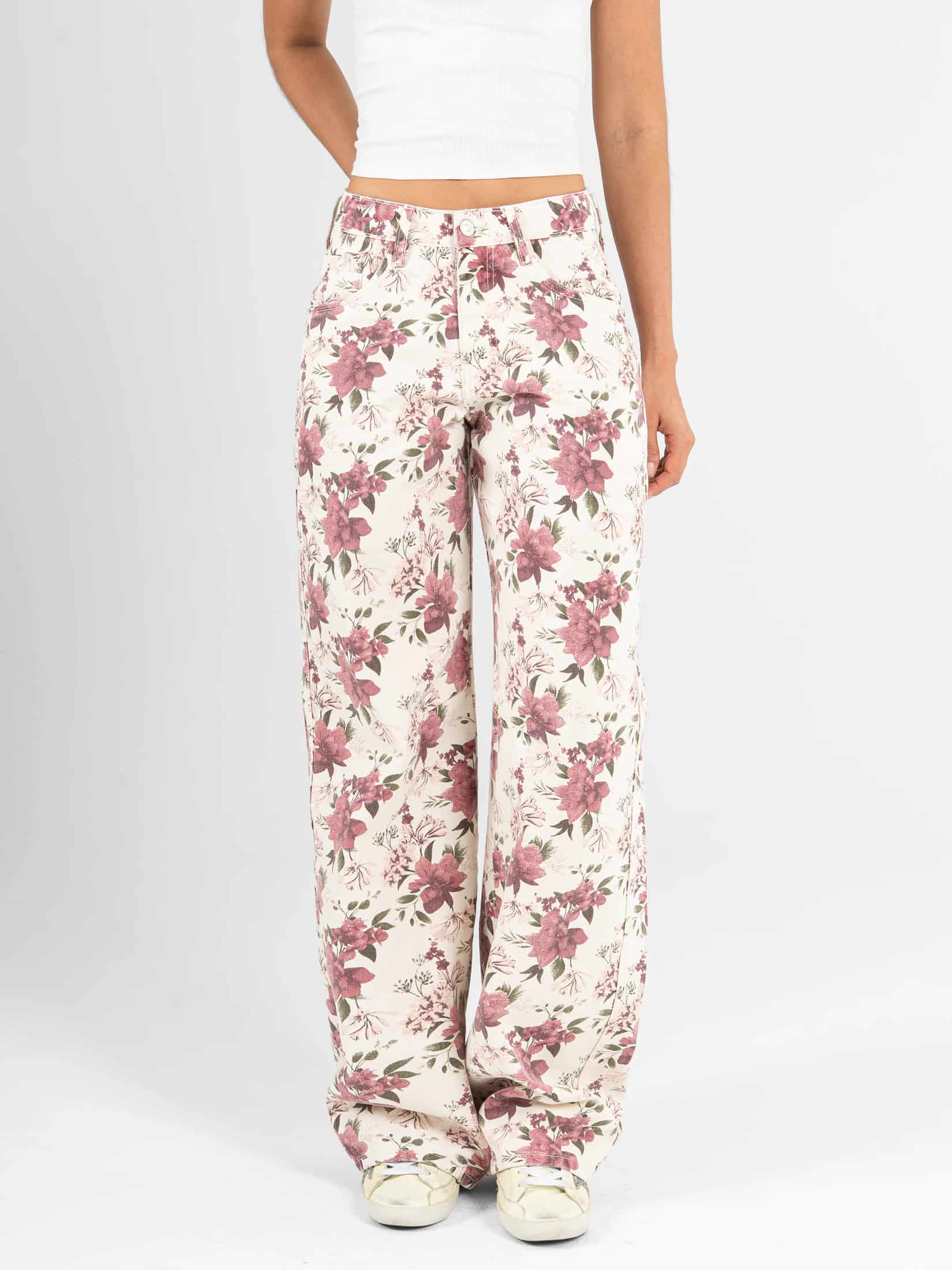 Ref: 0620593 Pantalón wide leg rígido, tiro alto, tono natural, diseño con pinzas - miniatura 3