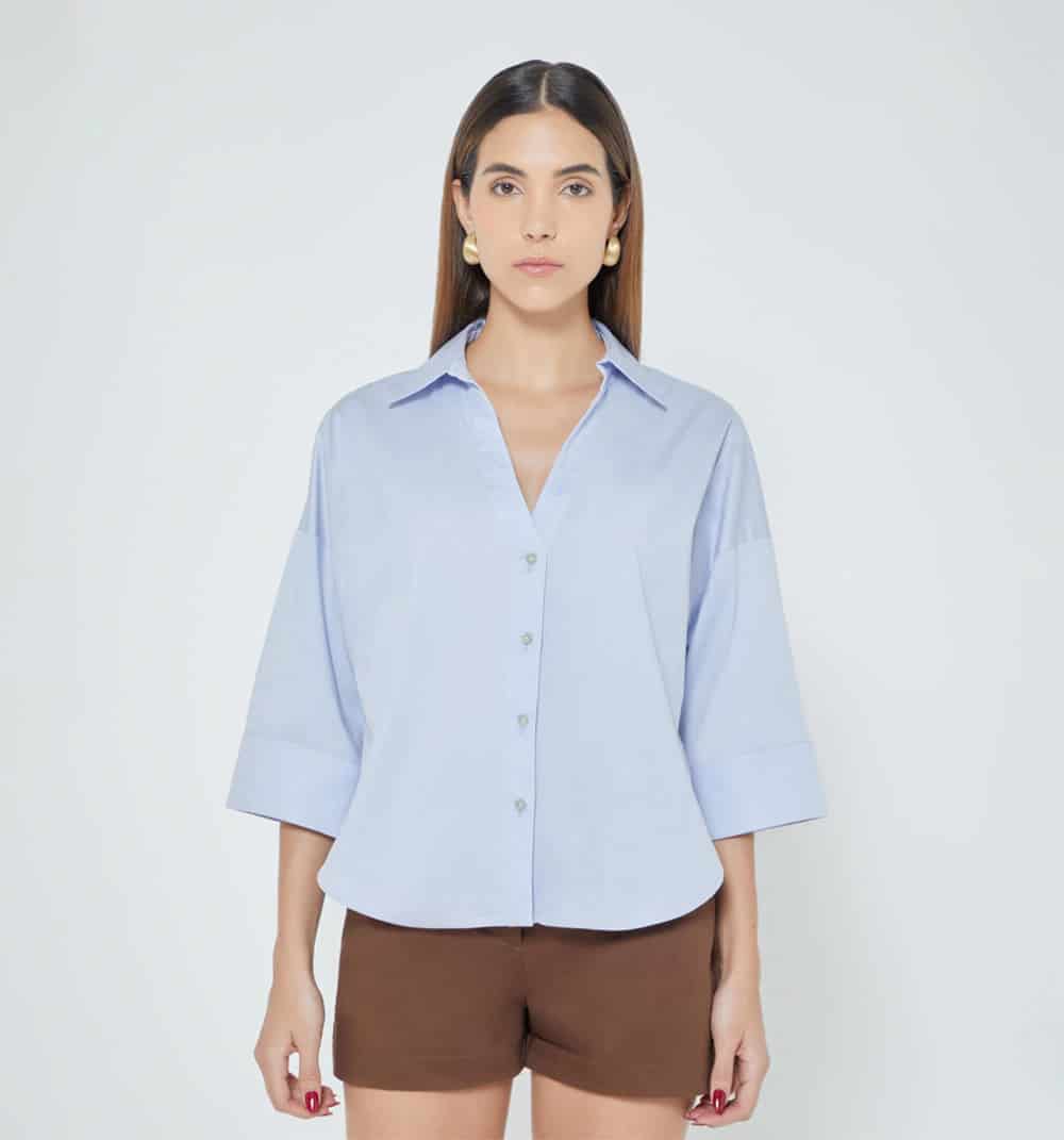 Blusa manga 3/4  puño con doblez - miniatura 3