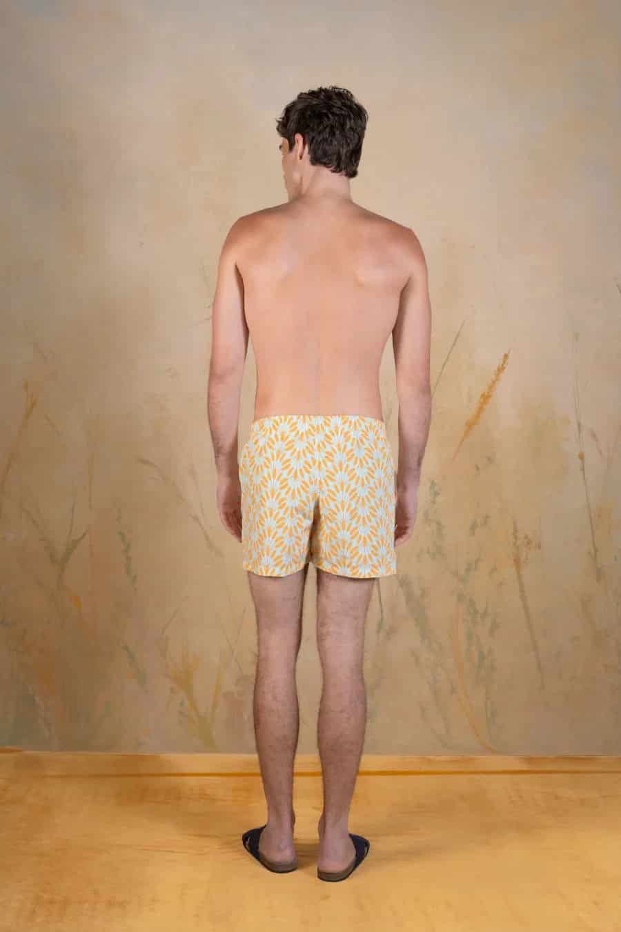 Yellow Spica polyester swim trunks yellow - miniatura 3
