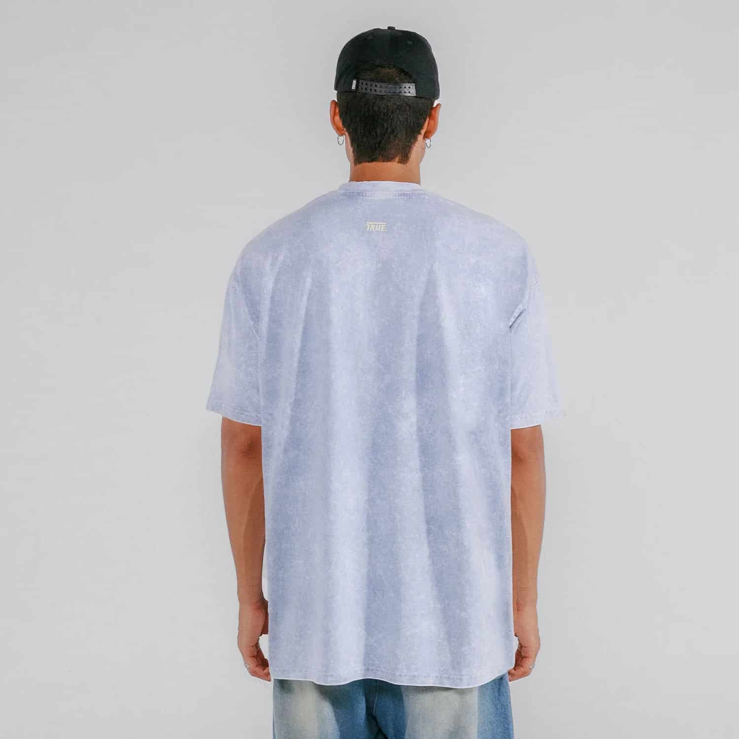 Oversized Washed T- Shirt - Blue - miniatura 5
