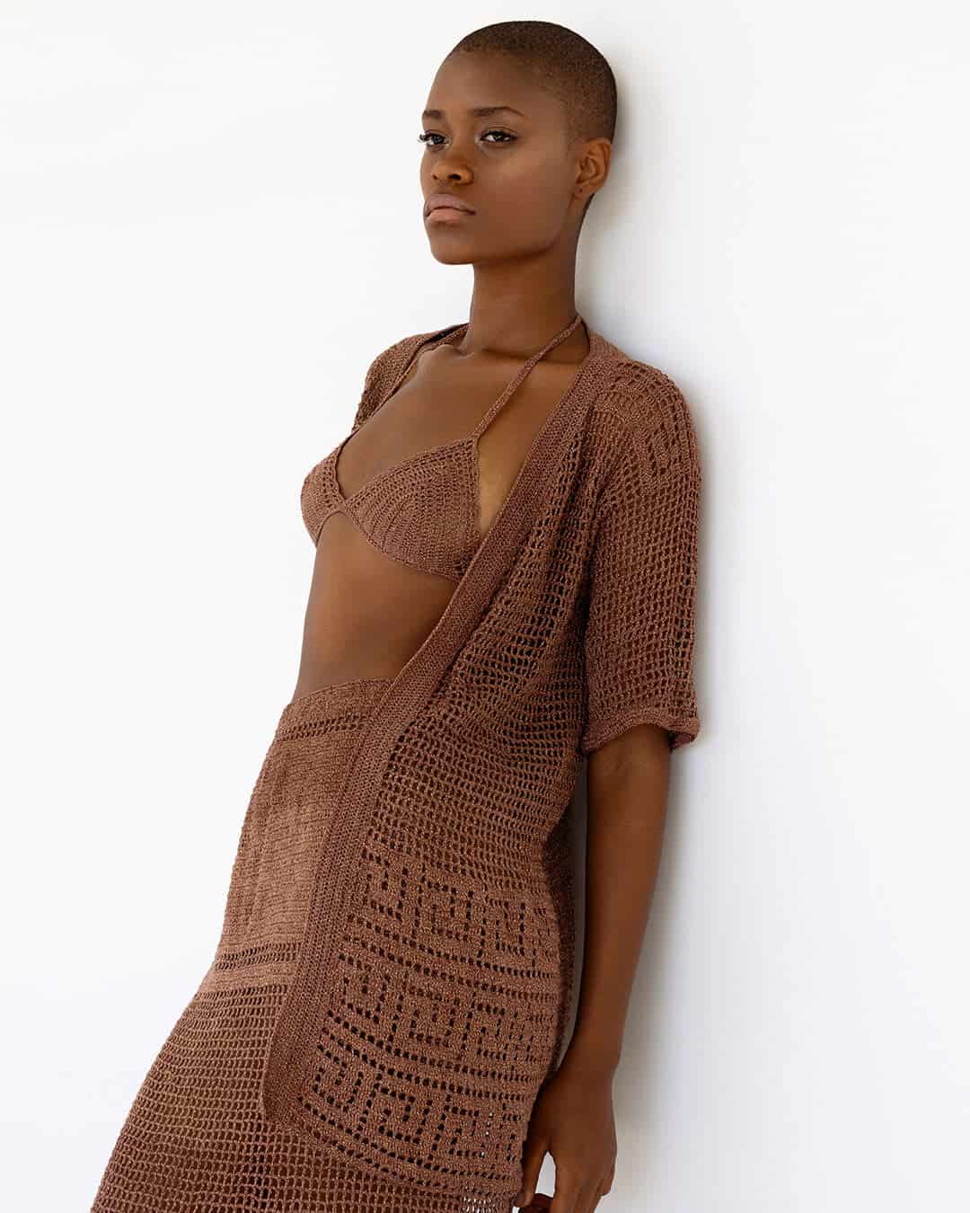 T-Shirt Crochet Dress Ipapüle Brown - miniatura 2
