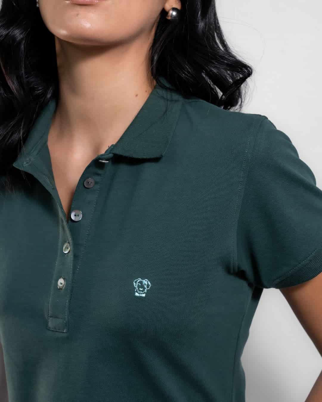Polo Antimanchas de Mujer Verde Esmeralda - Regular Fit - miniatura 2
