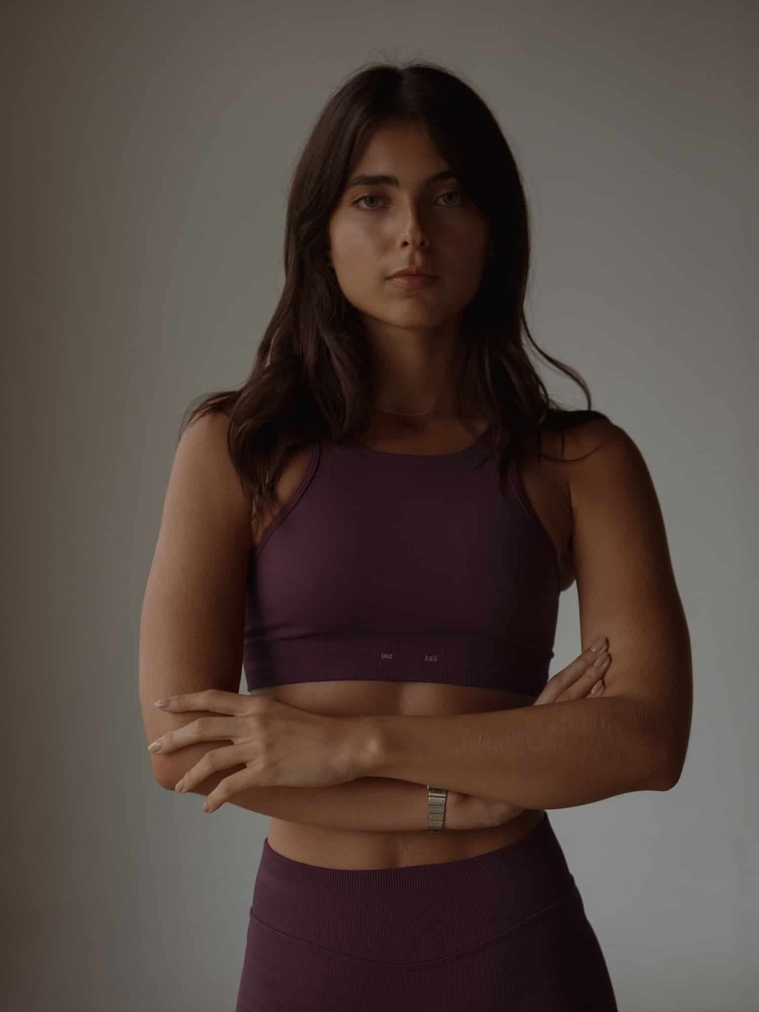 HIGH-PERFORMANCE SEAMLESS CROP TOP - CRANBERRY - miniatura 5