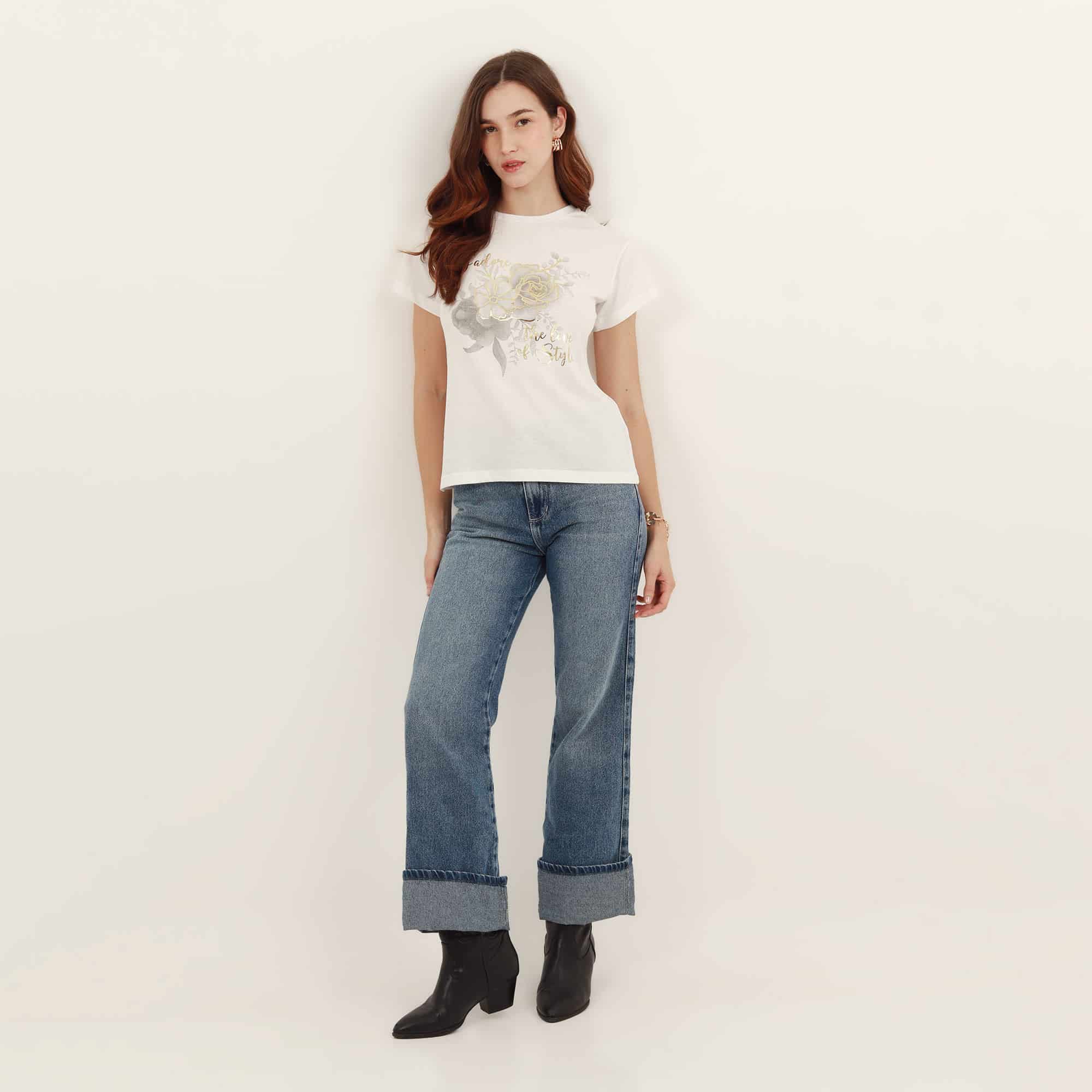 Camiseta cuello redondo manga corta con estampado J'adore - miniatura 1