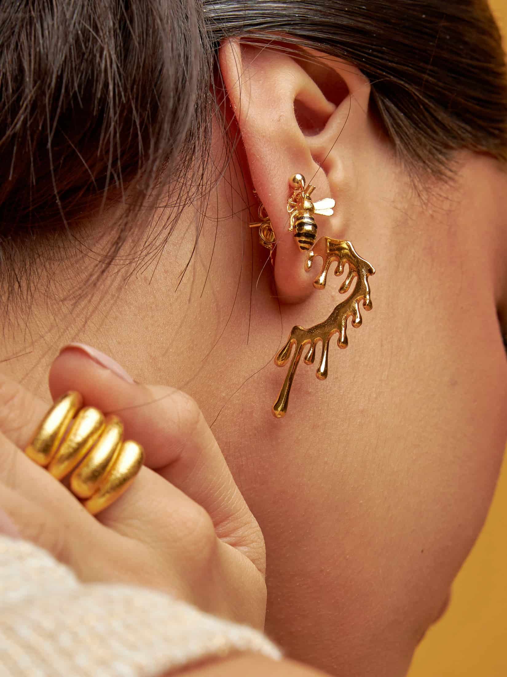 Mini aretes Abeja - miniatura 2