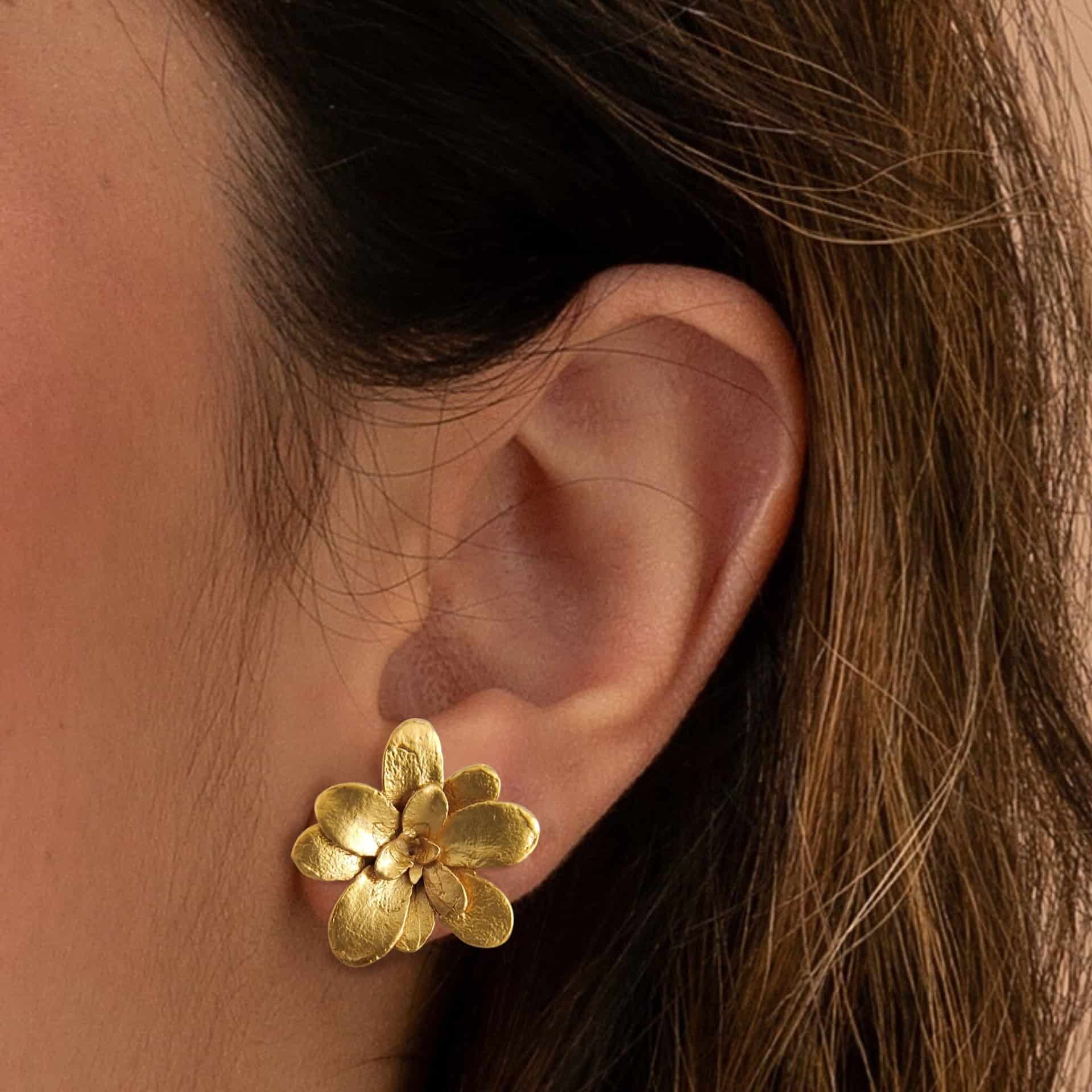Aretes suculentas Cene en plata con baño de oro - miniatura 2