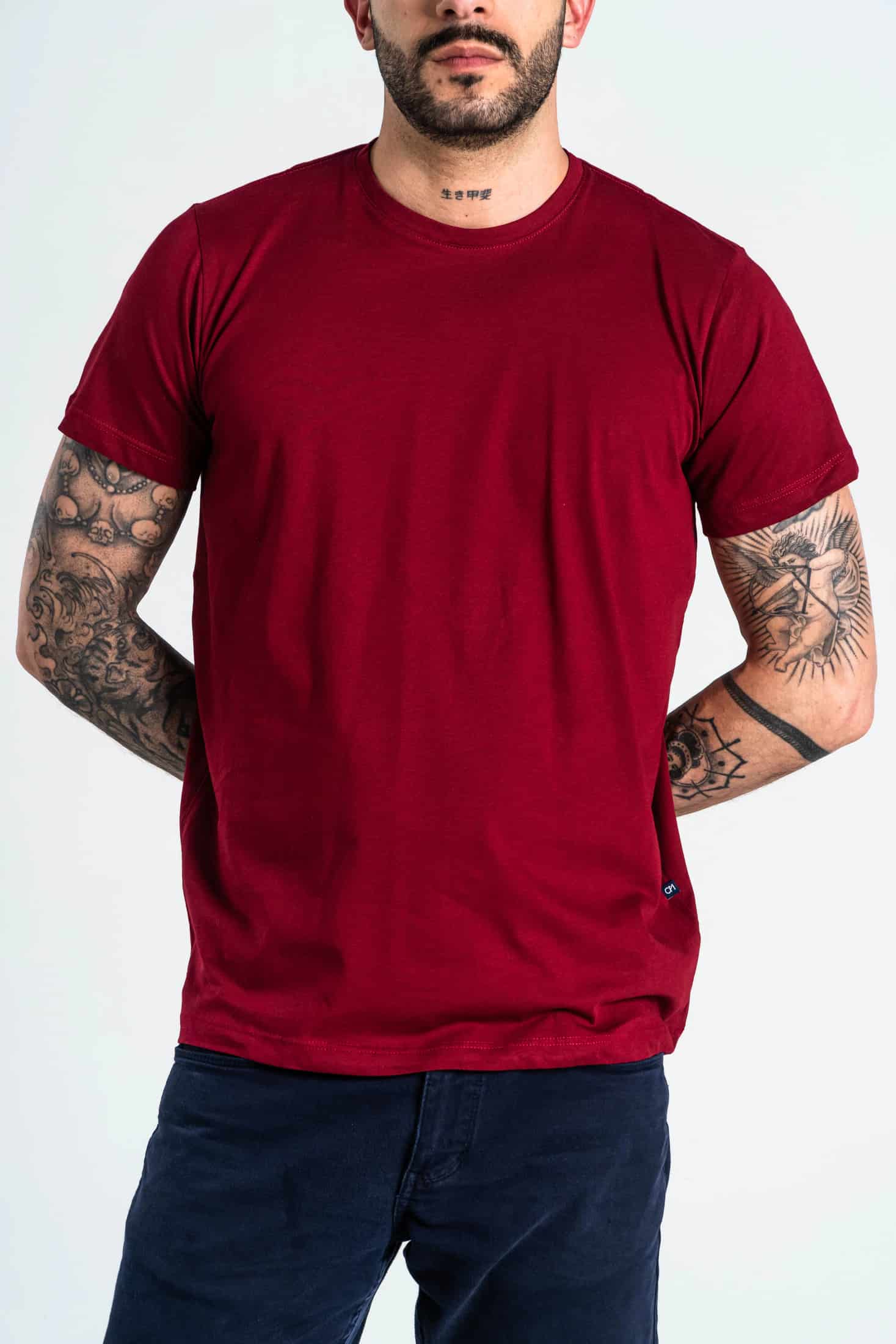 Camiseta Básica Algodón Rojo Cereza - miniatura 1