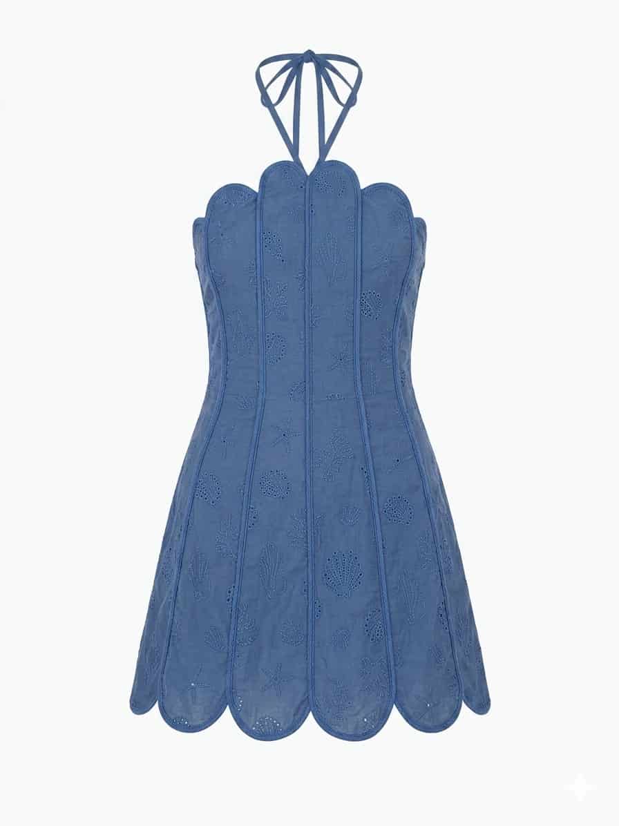 LENNY DRESS DEEP SEA BLUE SEASHELLS - miniatura 1