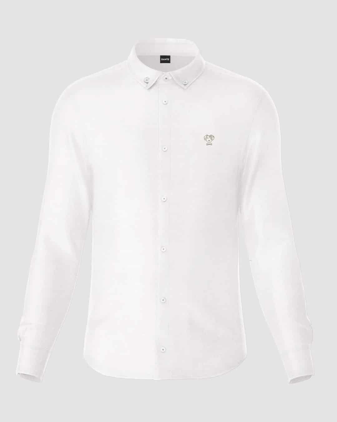 Camisa Antimanchas Oxford Blanco Logo Beige - miniatura 3