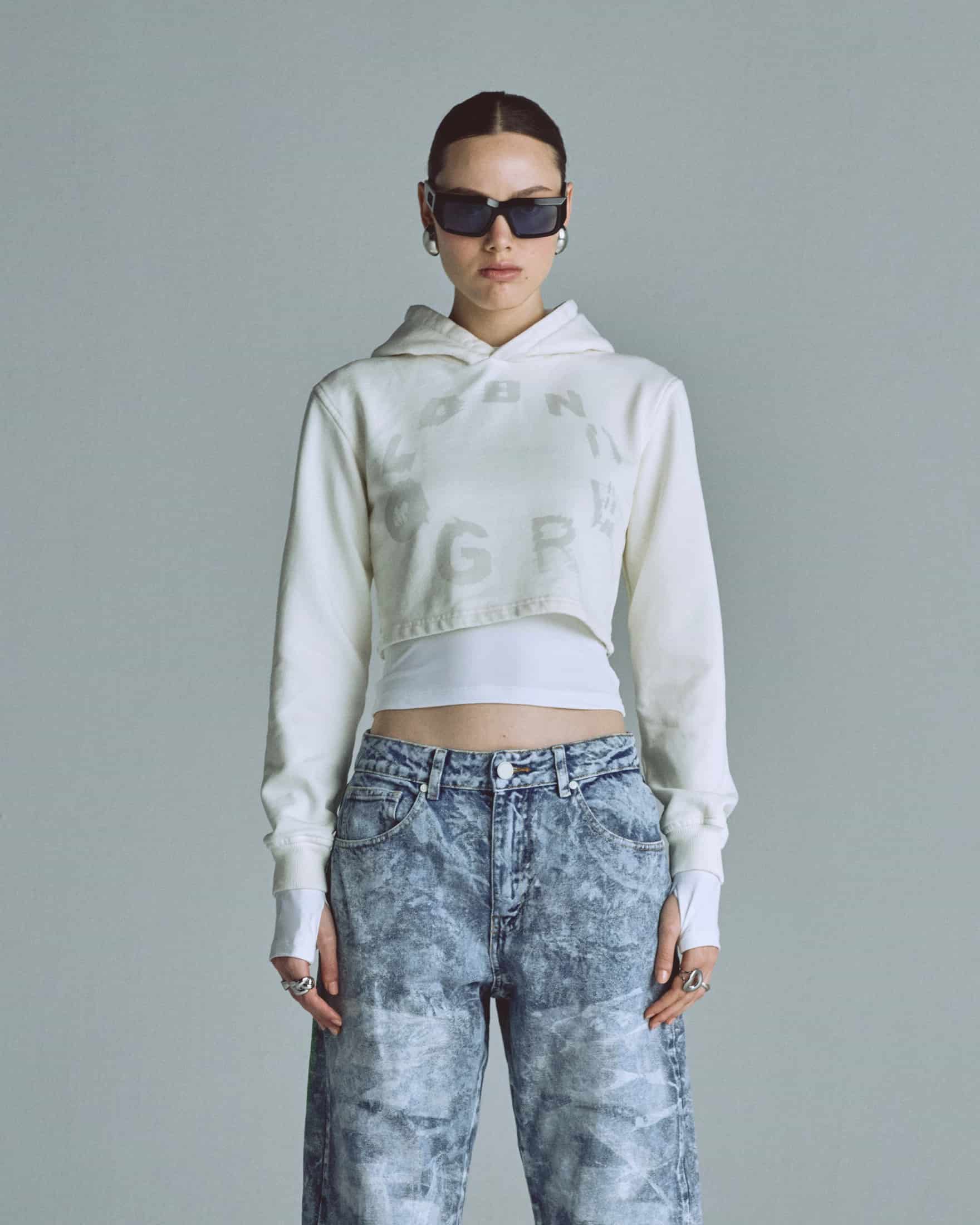 W Echoes Tremor Slim Fit Hoodie White - miniatura 2