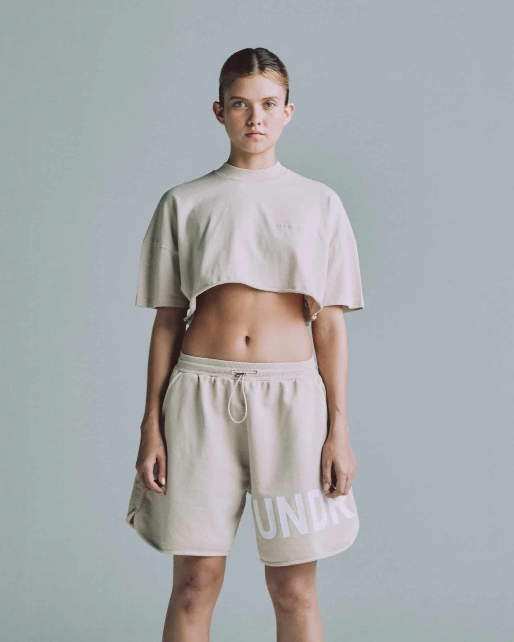 Line Logo Crop Top Cream - miniatura 2