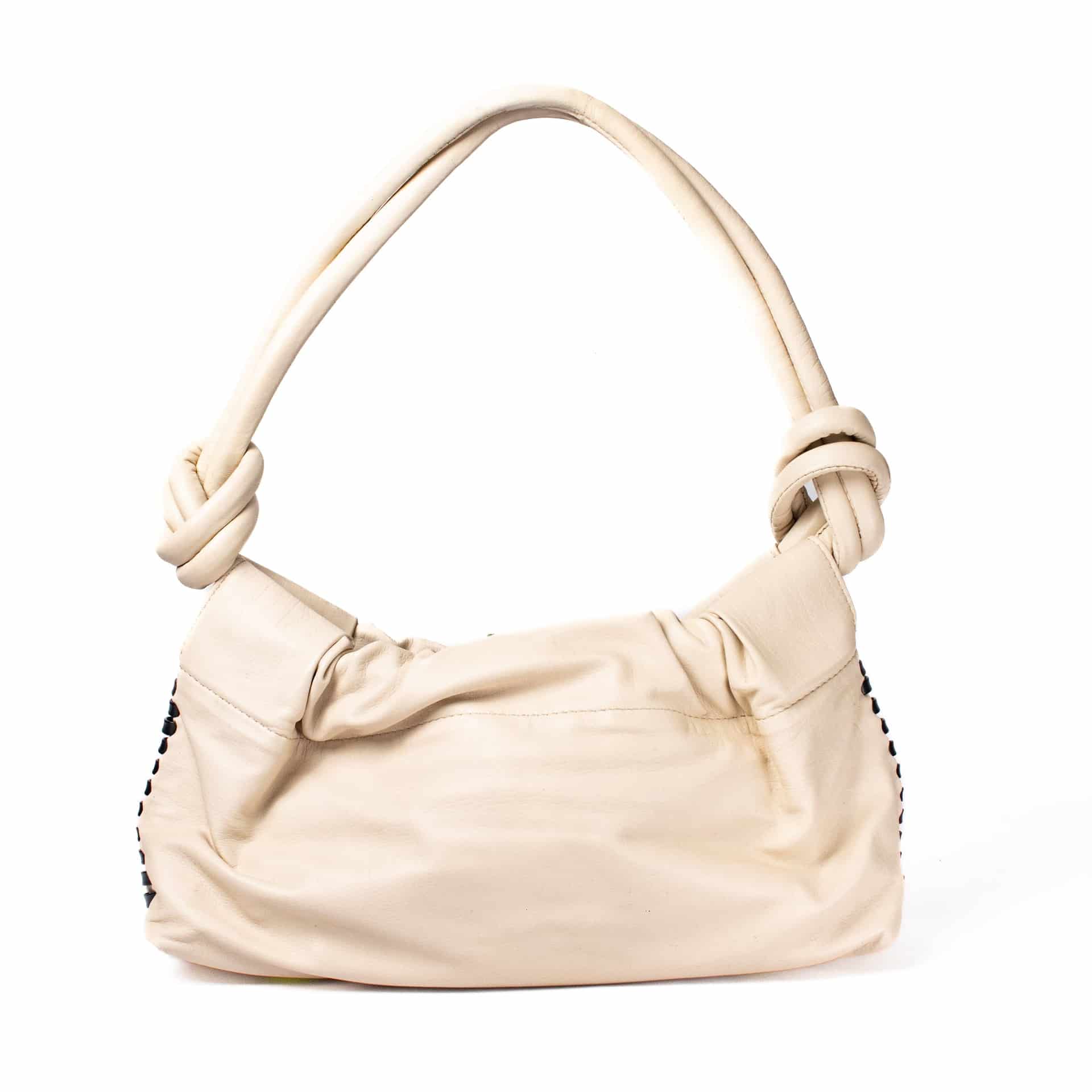 CHUNKIE baguette BAG - Vanilla x Black woven fabric - miniatura 1