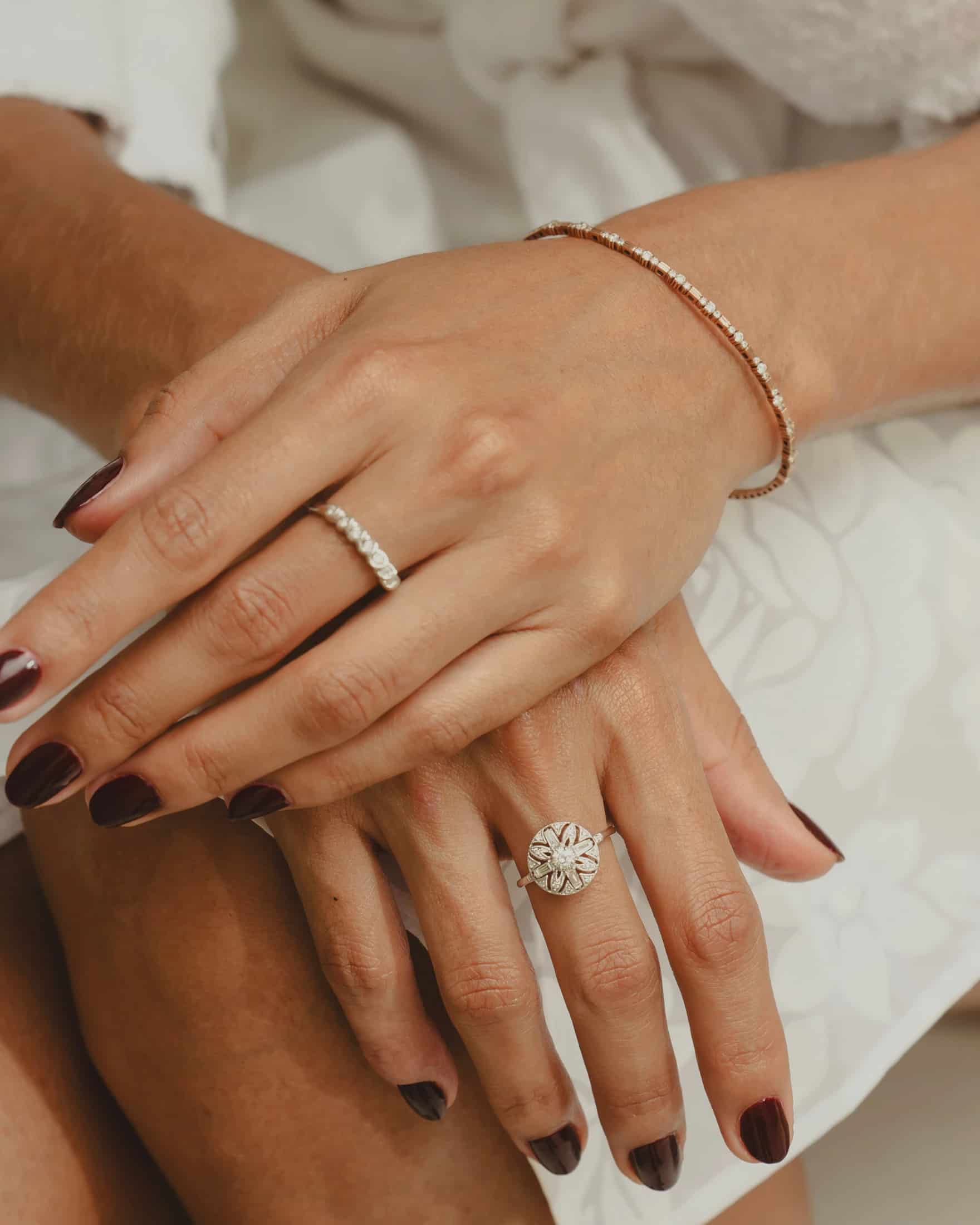 ANILLO TRENZA DIAMANTES - miniatura 2