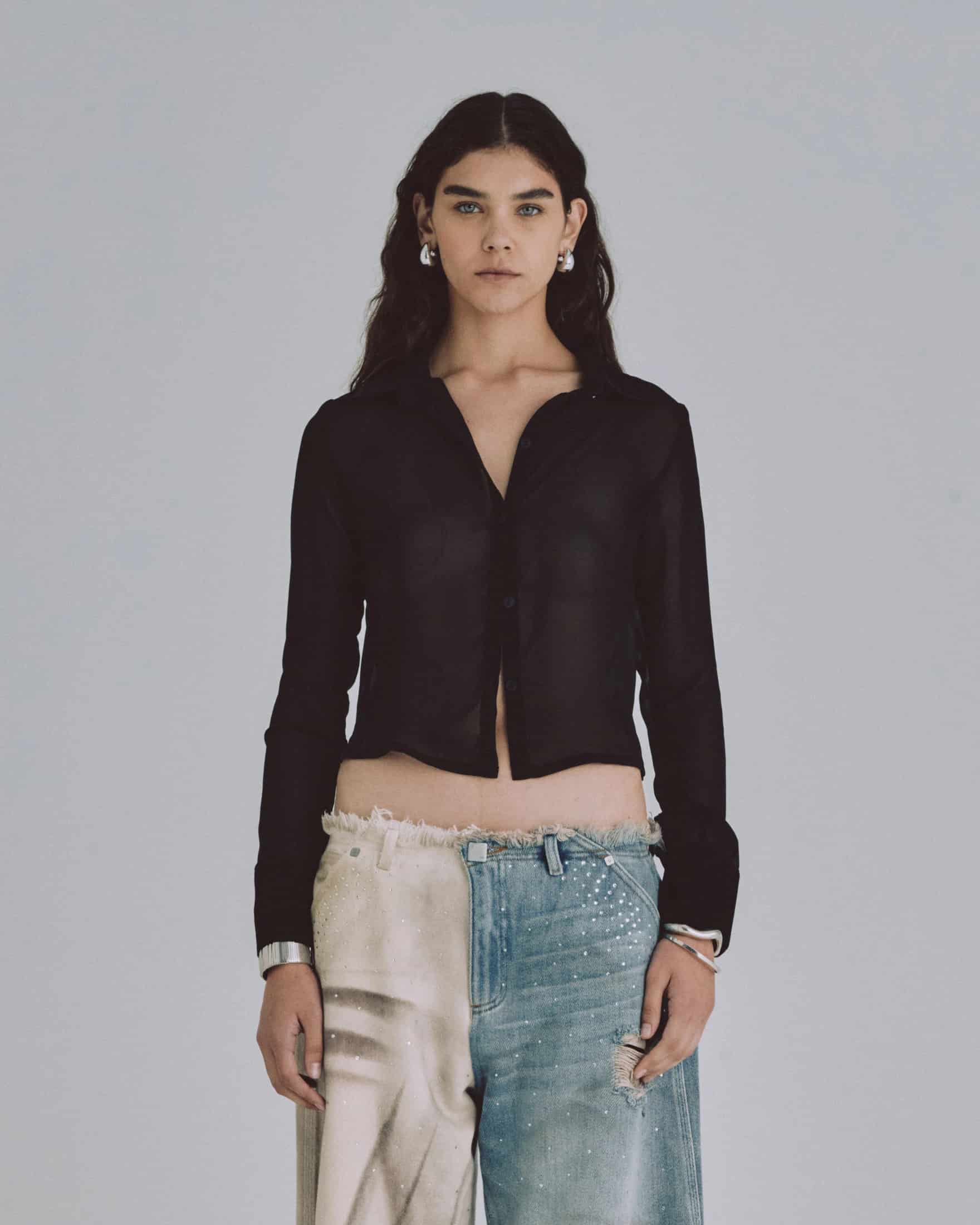 W Basics Transparent Shirt Black - miniatura 2