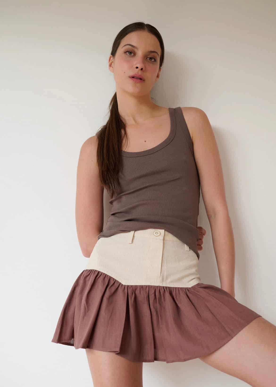 SAND STRIPE MINI SKIRT (ROSA) - miniatura 6