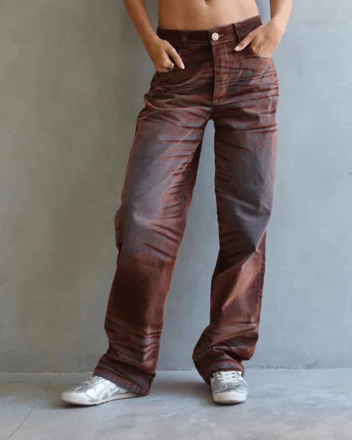 JEAN STRAIGHT FIT ZEBRA STYLED CAFÉ - miniatura 1