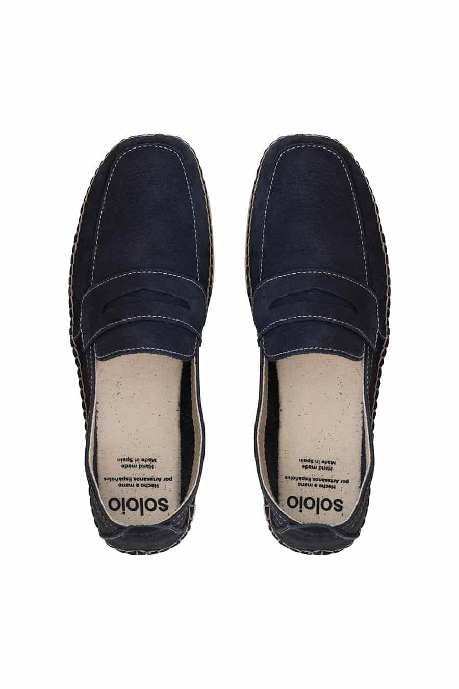 Men's leather espadrille navy masked - miniatura 2