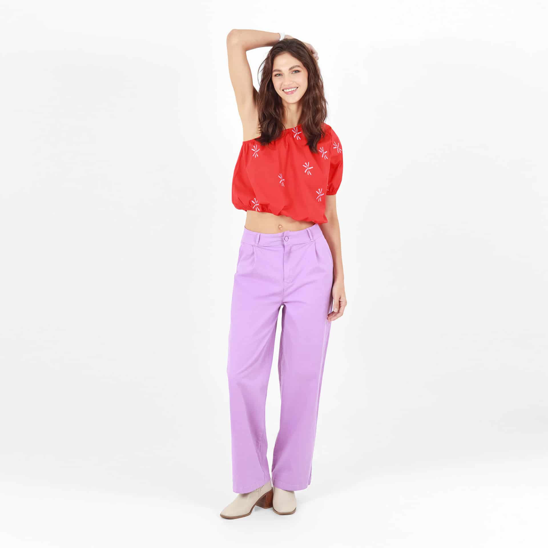 Blusa Cuello Asimetrico Manga Corta - miniatura 3