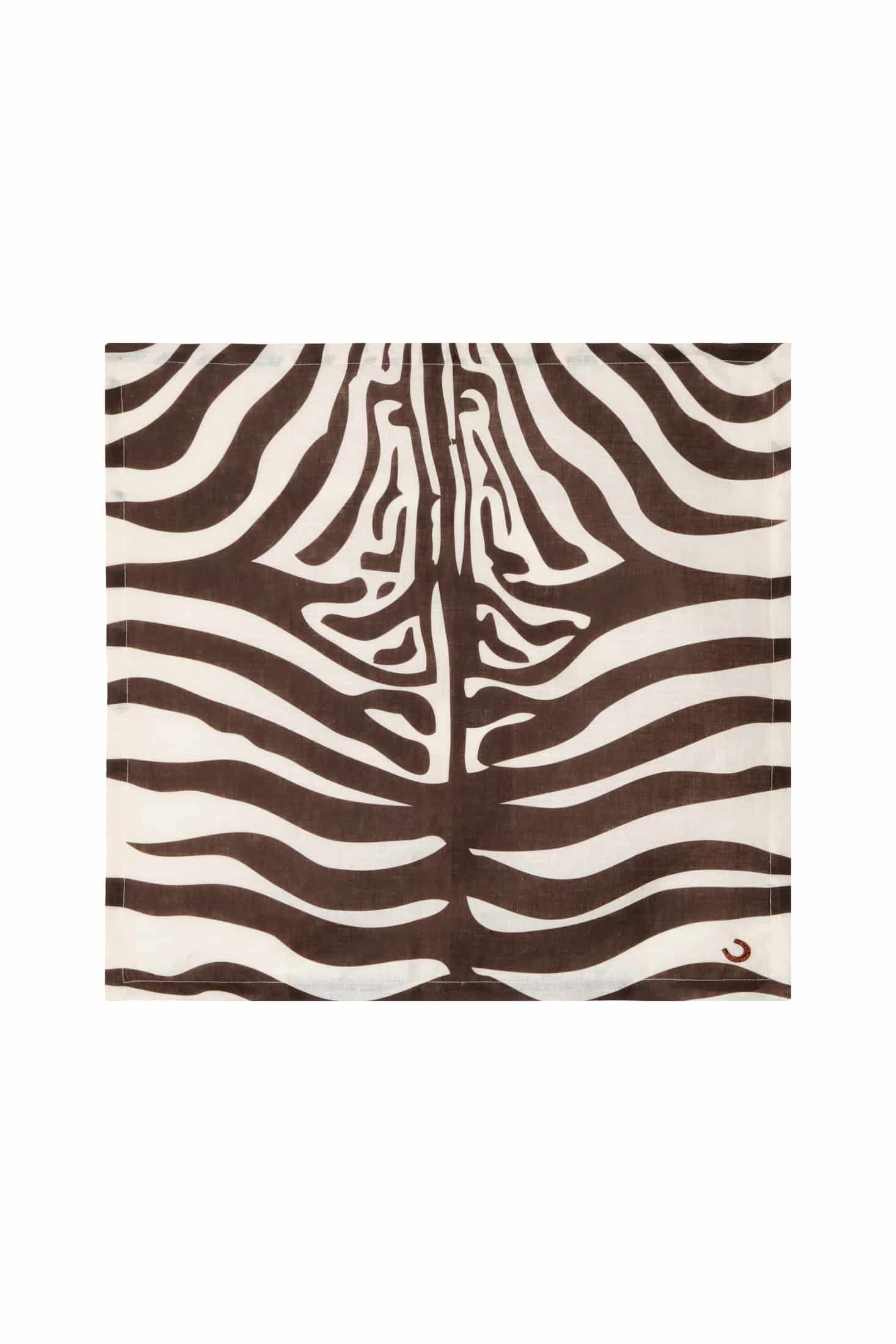 Zebra Embroidered Linen Napkins / Set of 4 - miniatura 2