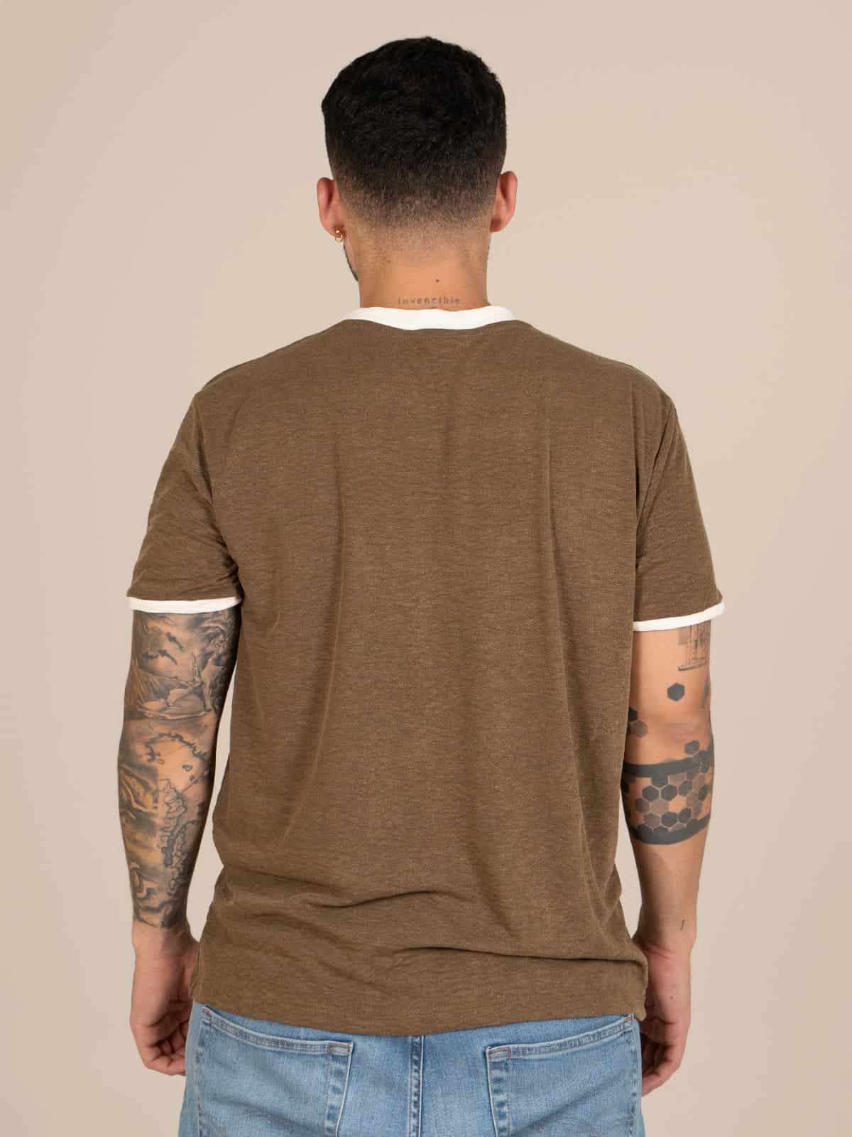Camiseta hombre slim iza cafe - miniatura 3