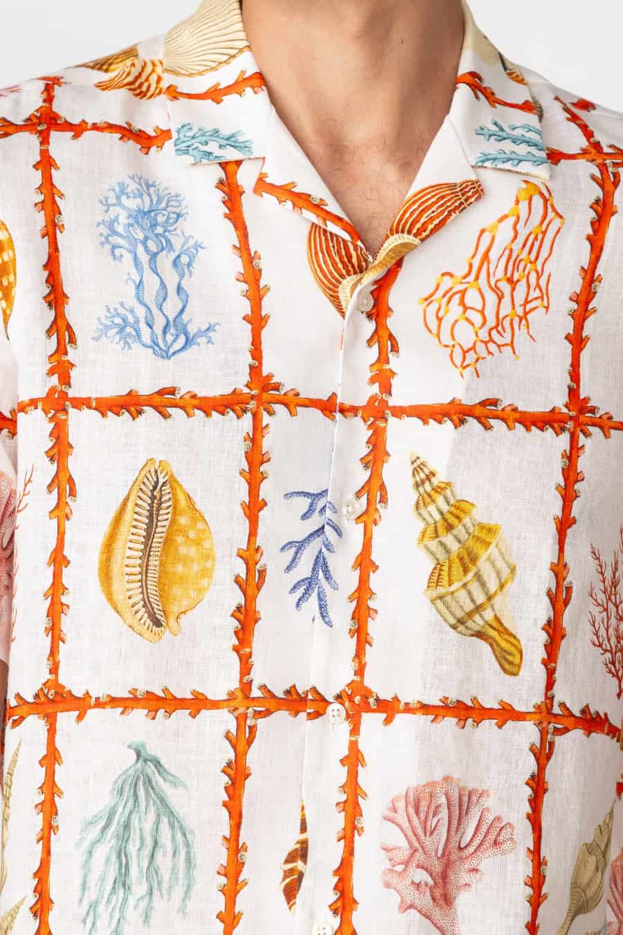 Men's linen shirt white aronnax - miniatura 5