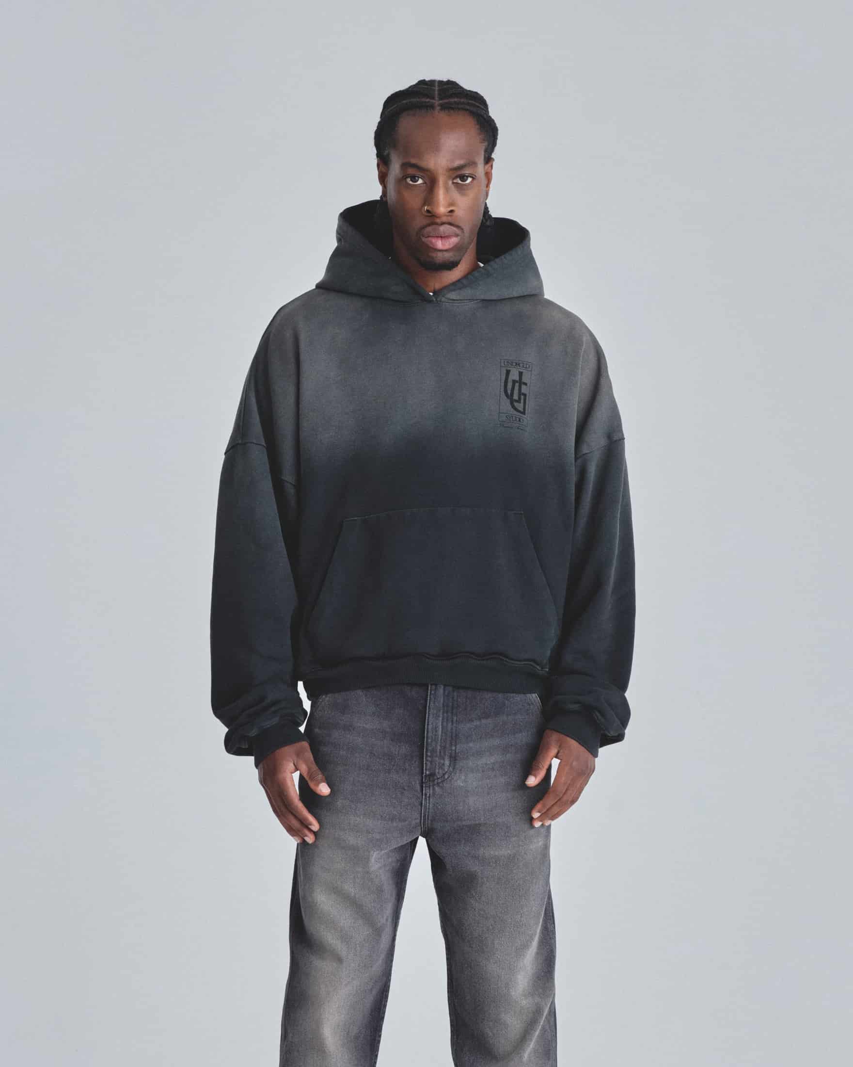 Hoodie Line UG Frame Boxy Fit Faded Black - miniatura 2