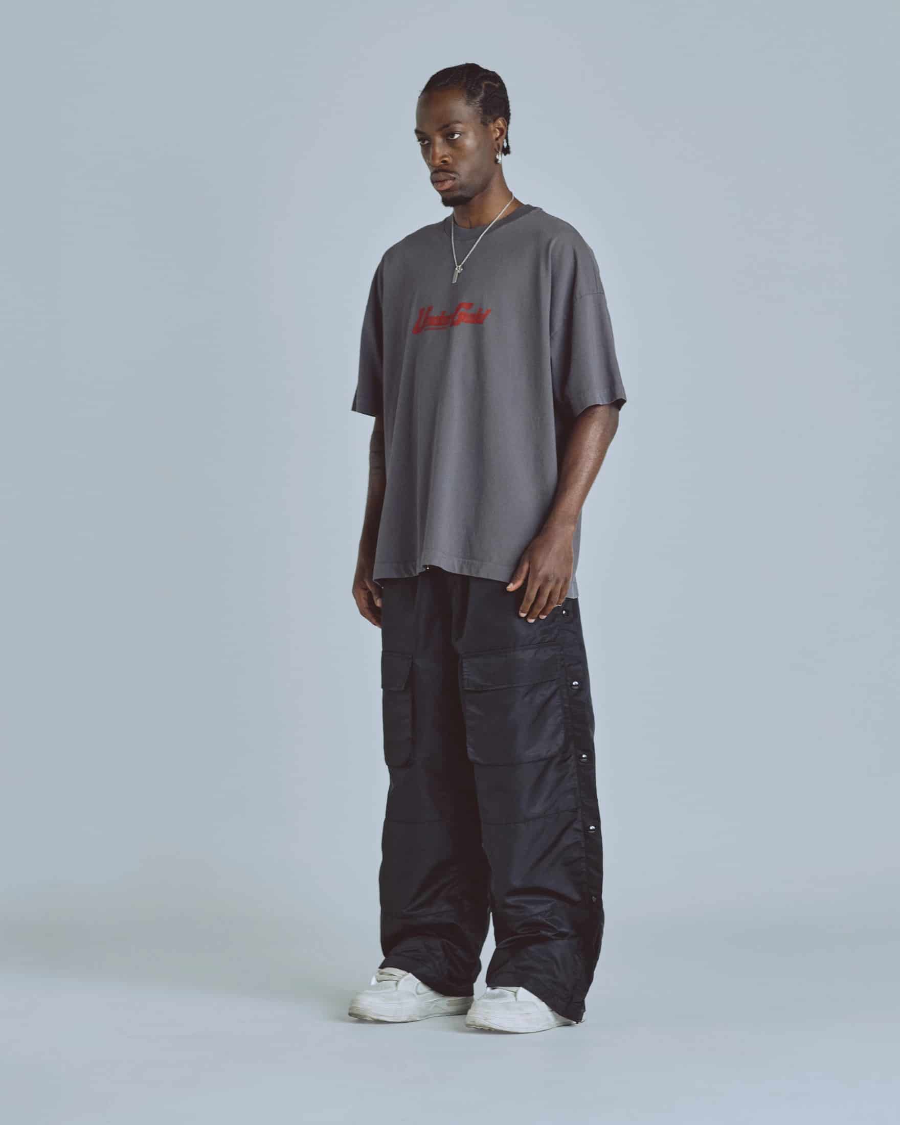 Basics Side Buttons Cargo Pants Black - miniatura 5