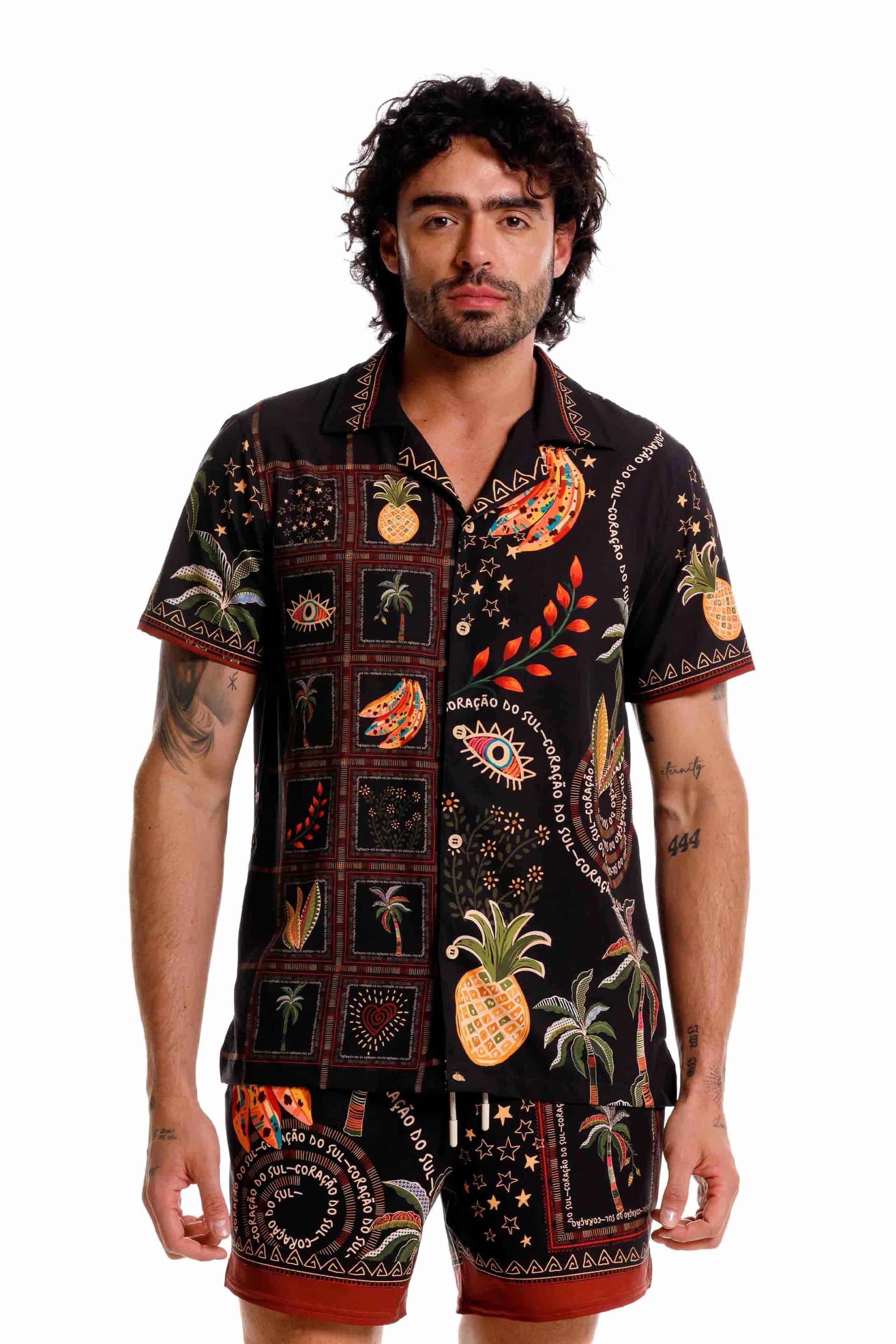 Camisa Playera Samba Negra - miniatura 1