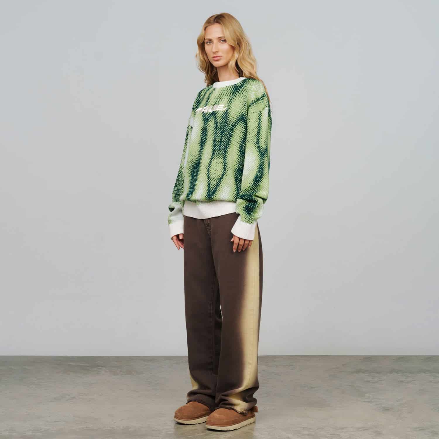 Blurred Knit Pullover - Green - miniatura 9