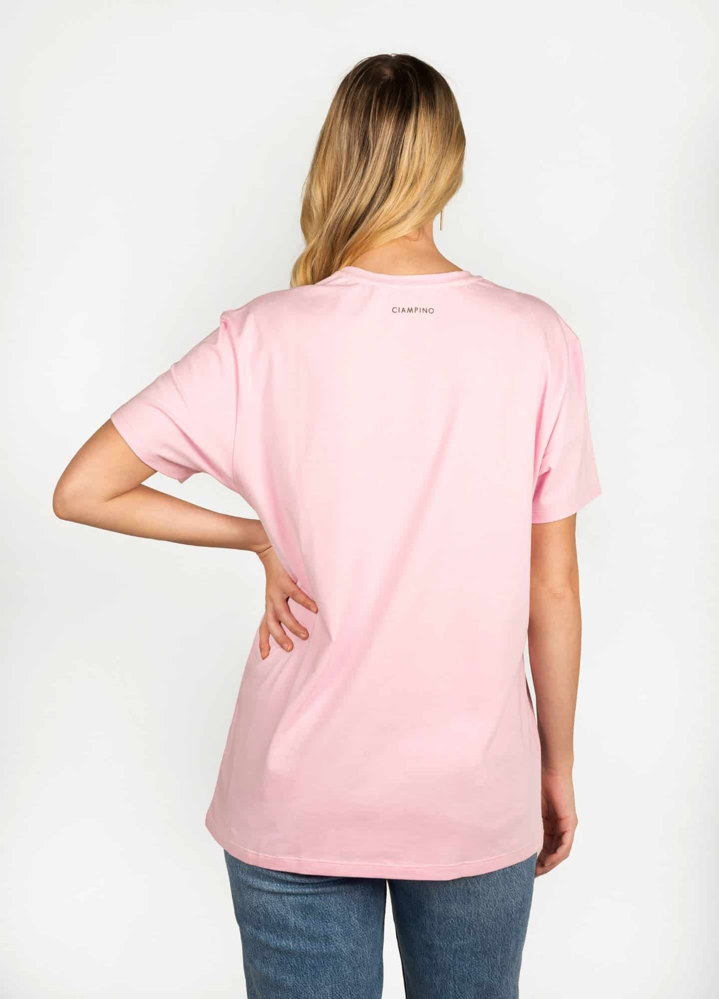 Basic Perezoso Camiseta Regular – Rosa - miniatura 2