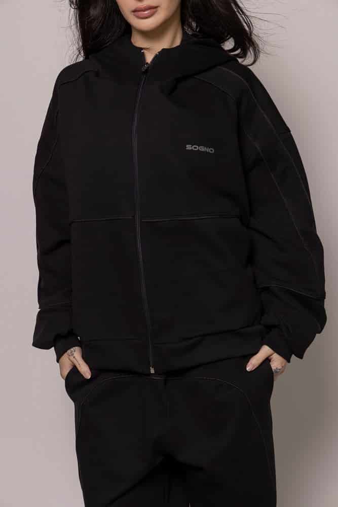 SET BUZO Y SUDADERA DAMA-NEGRO - miniatura 6
